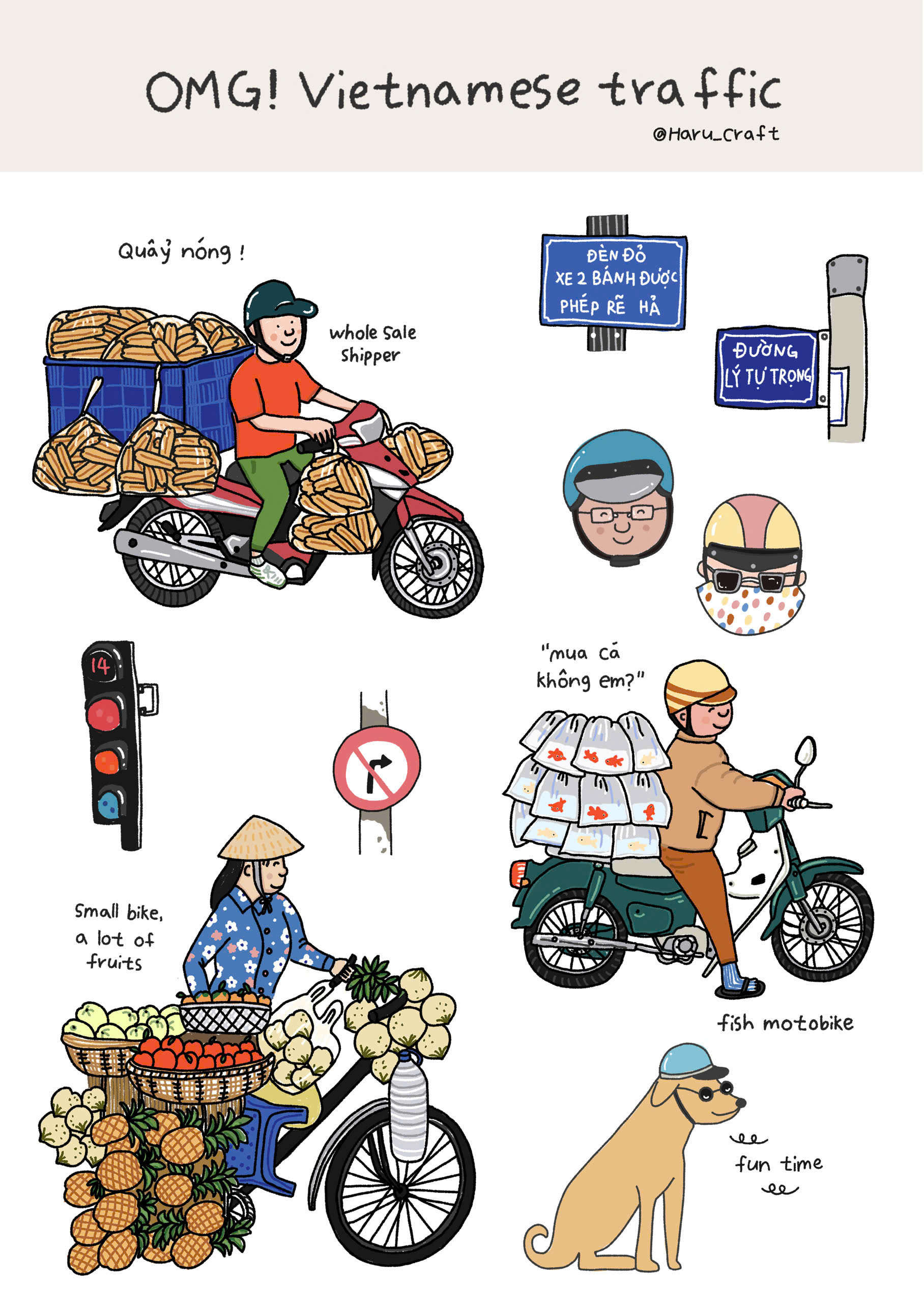 Stickers Haru Craft OMG ! Vietnamese traffic