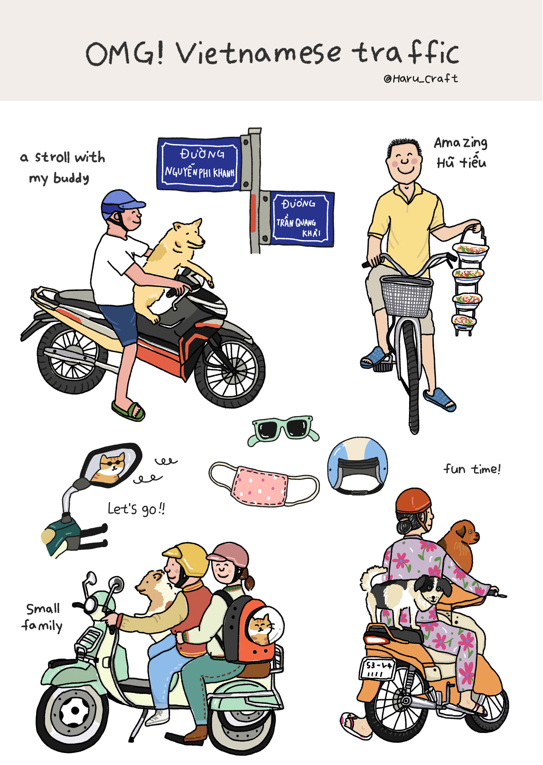 Stickers Haru Craft OMG ! Vietnamese traffic
