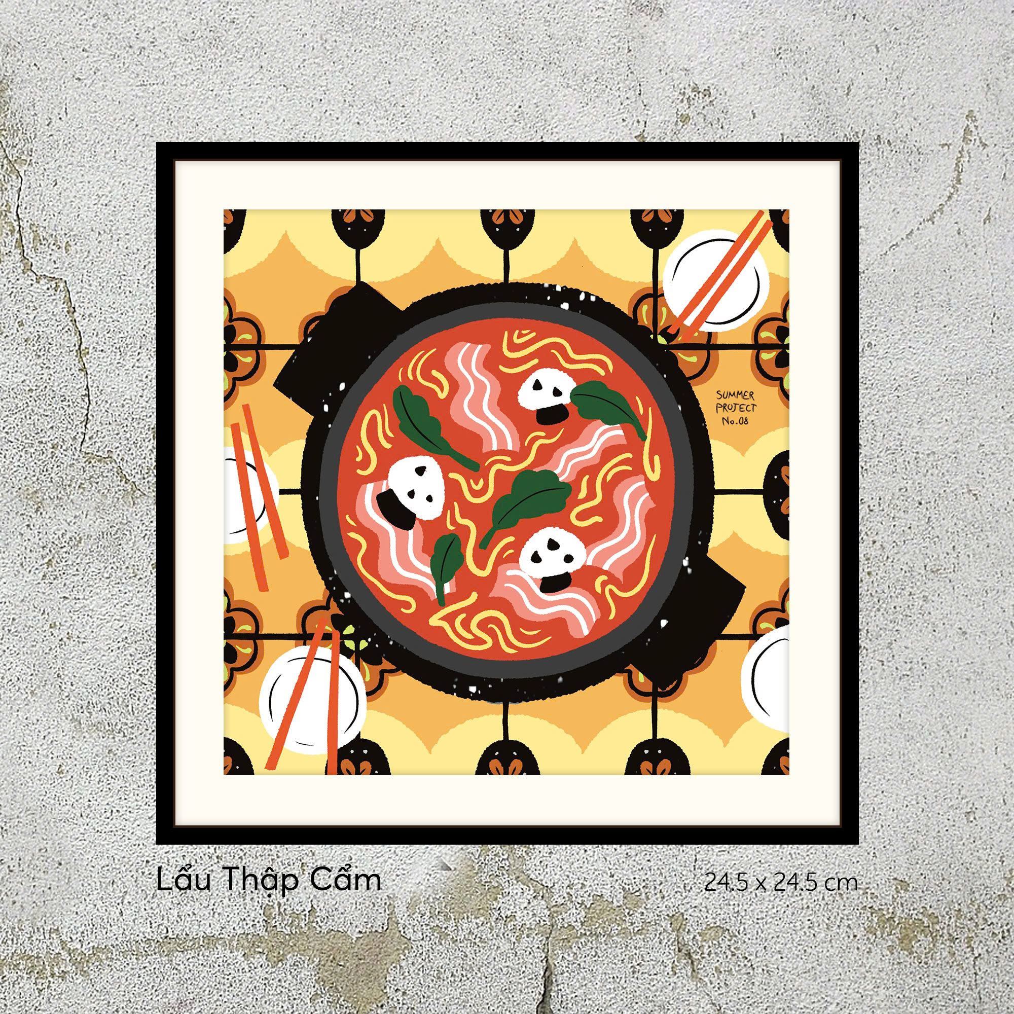Tranh Summer Project No.8 Lẩu Thập Cẩm ( 24.5 cm x 24.5 cm )