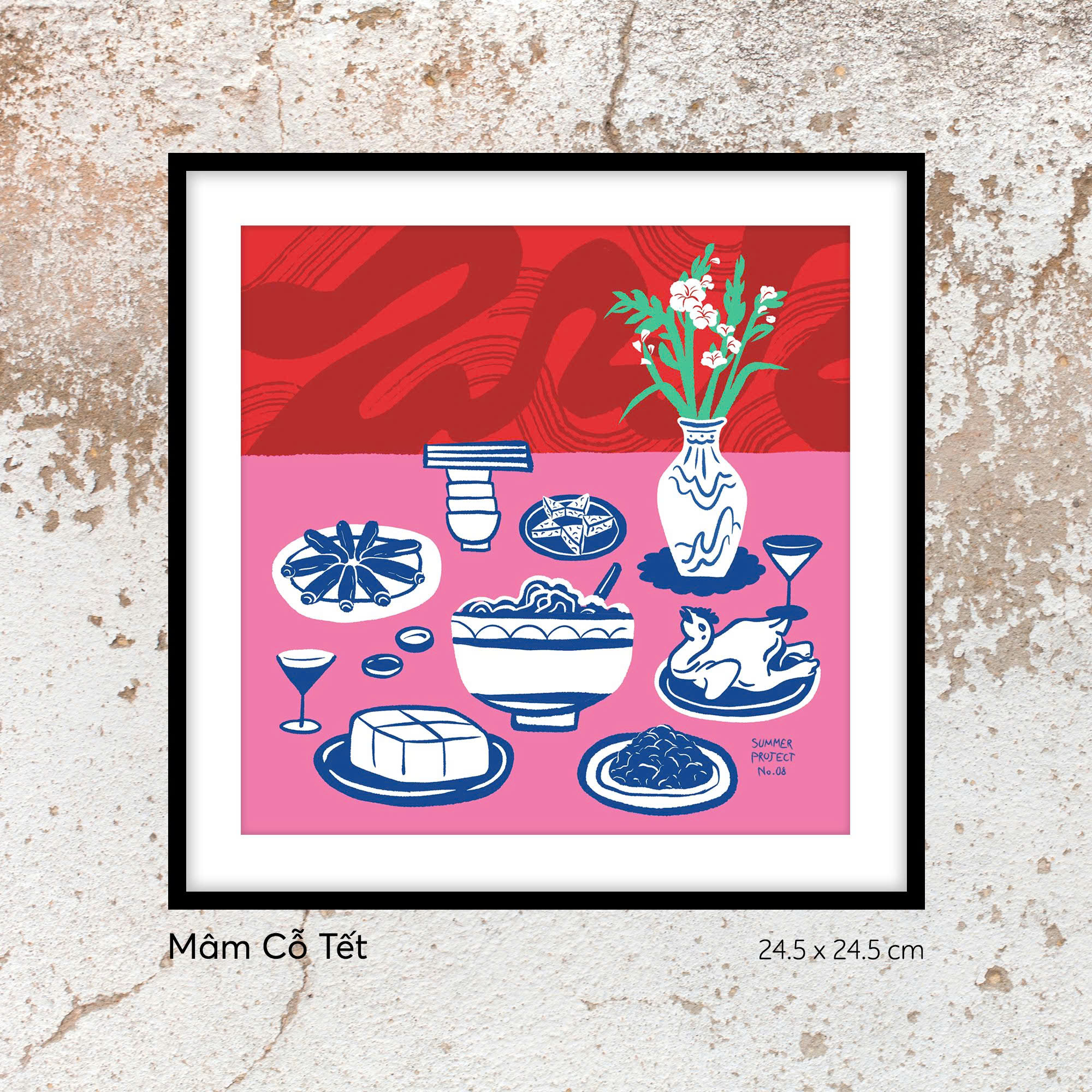 Tranh Summer Project No.8 Mâm Cỗ Tết ( 24.5 cm x 24.5 cm )