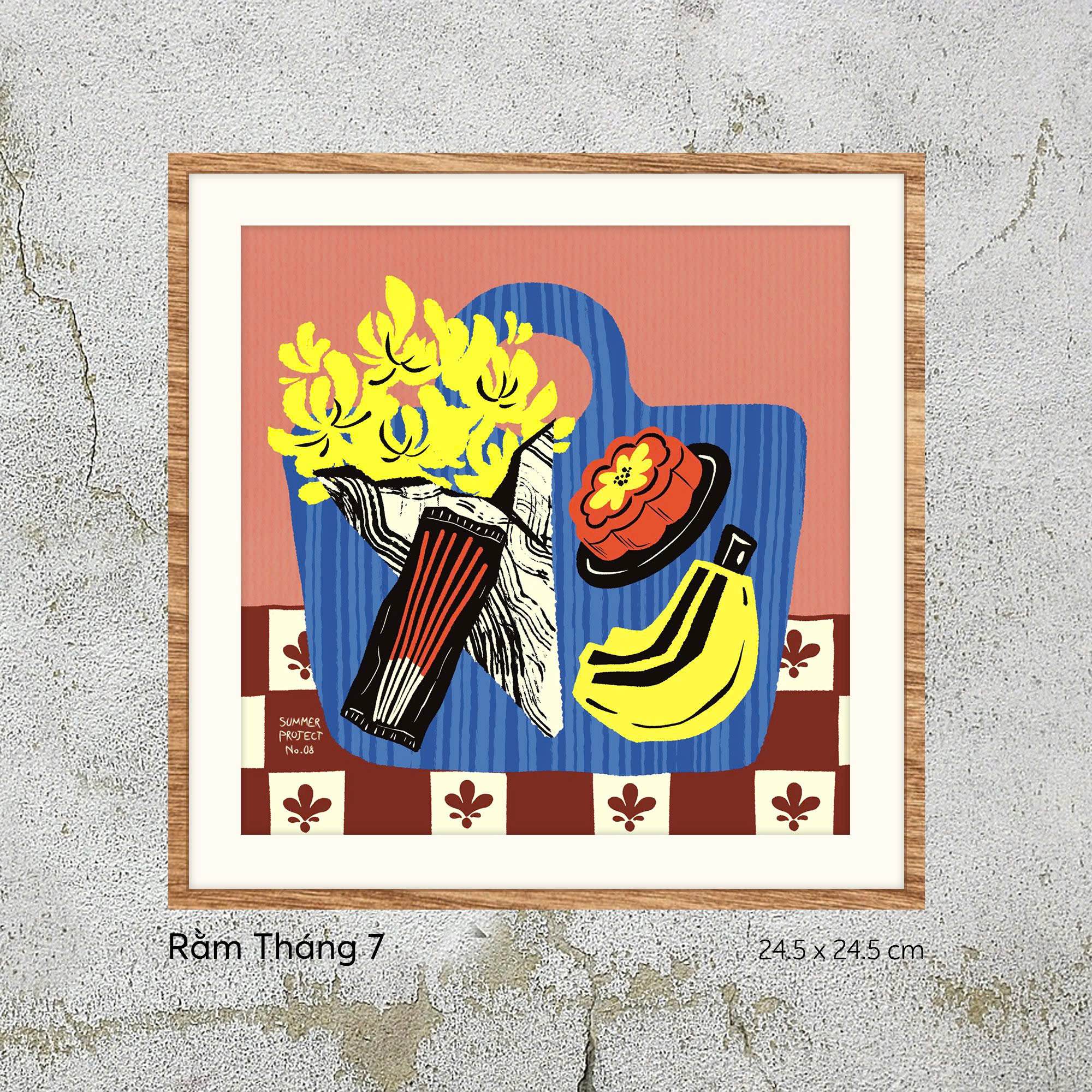 Tranh Summer Project No.8 Rằm Tháng 7 ( 24.5 cm x 24.5 cm )