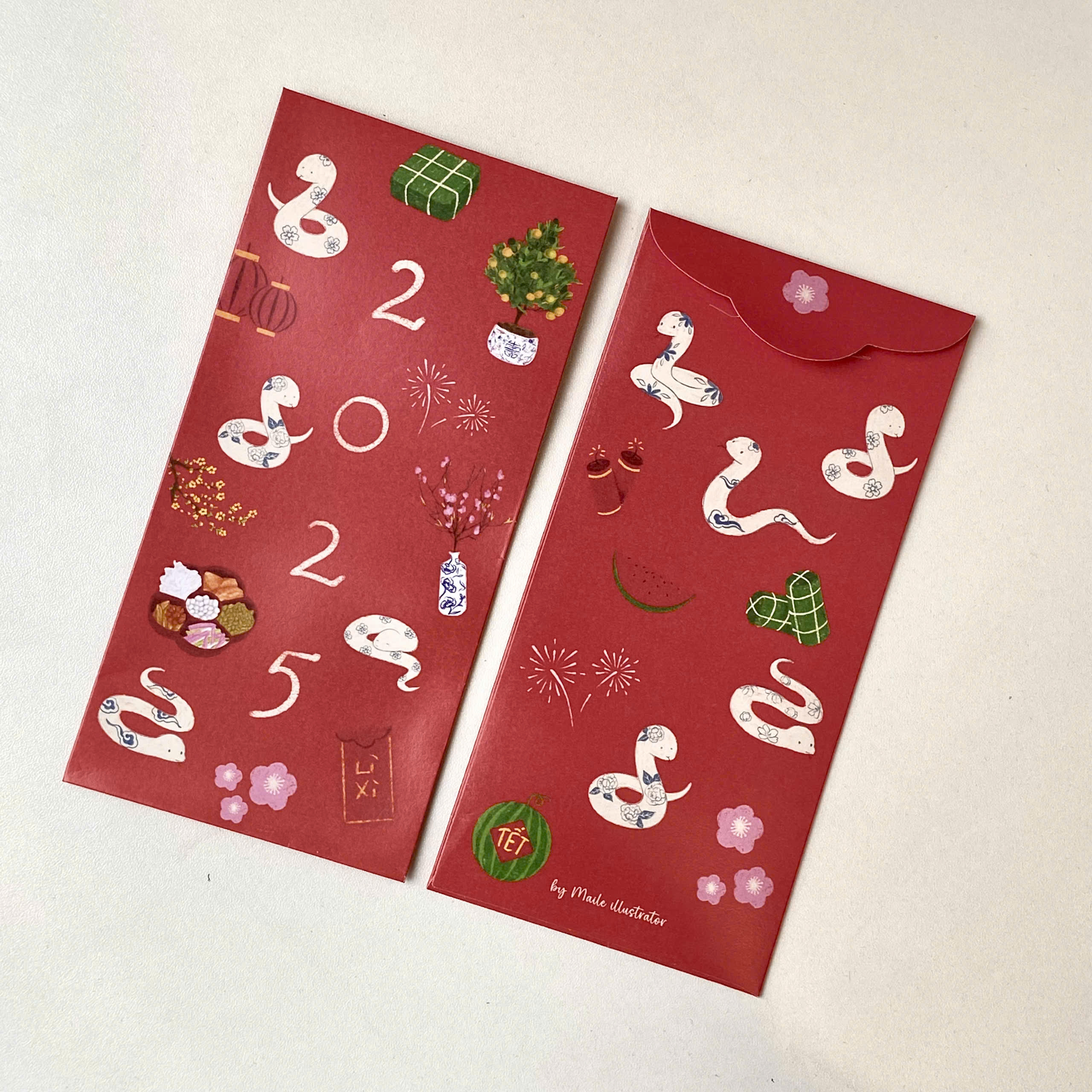 Set 6 lì xì tết 2025 Mai Lê