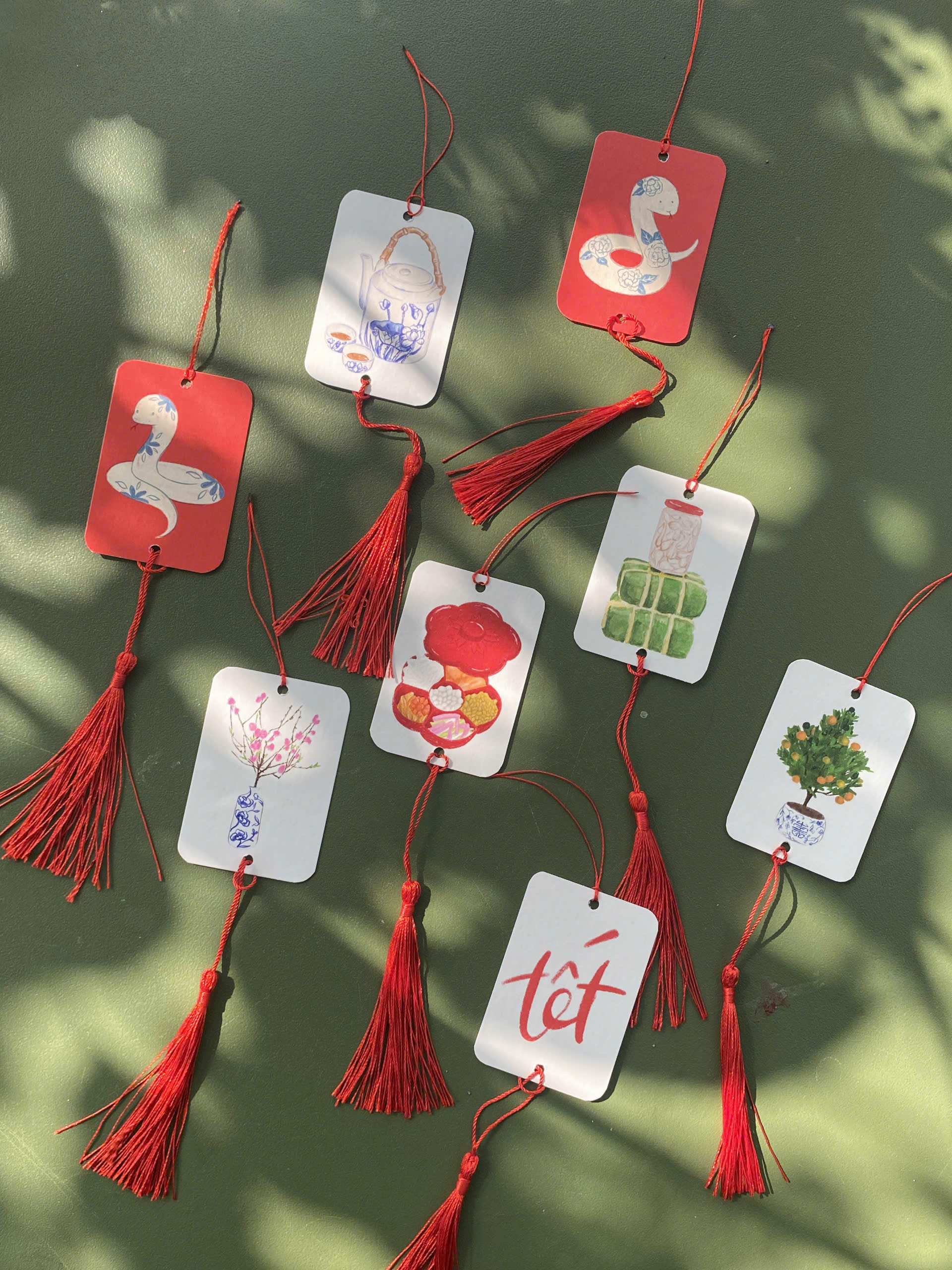 Set 4 thẻ treo tết 2025 Mai Lê