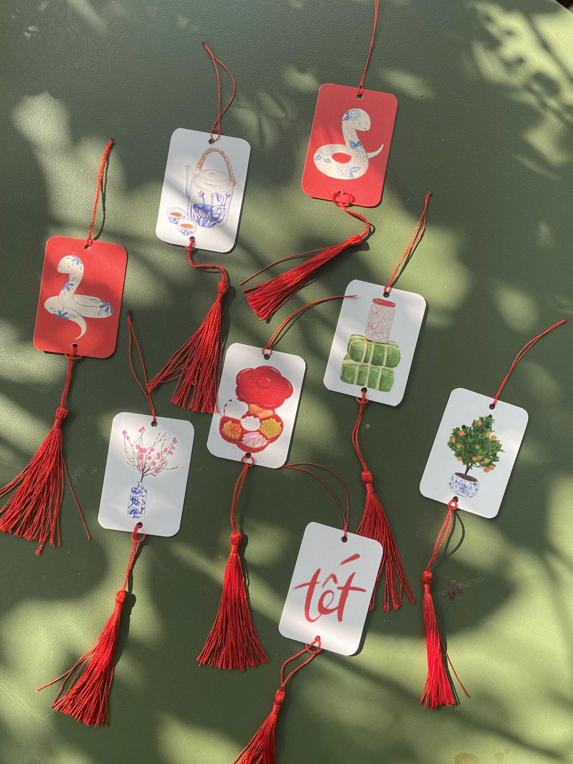Set 4 thẻ treo tết 2025 Mai Lê