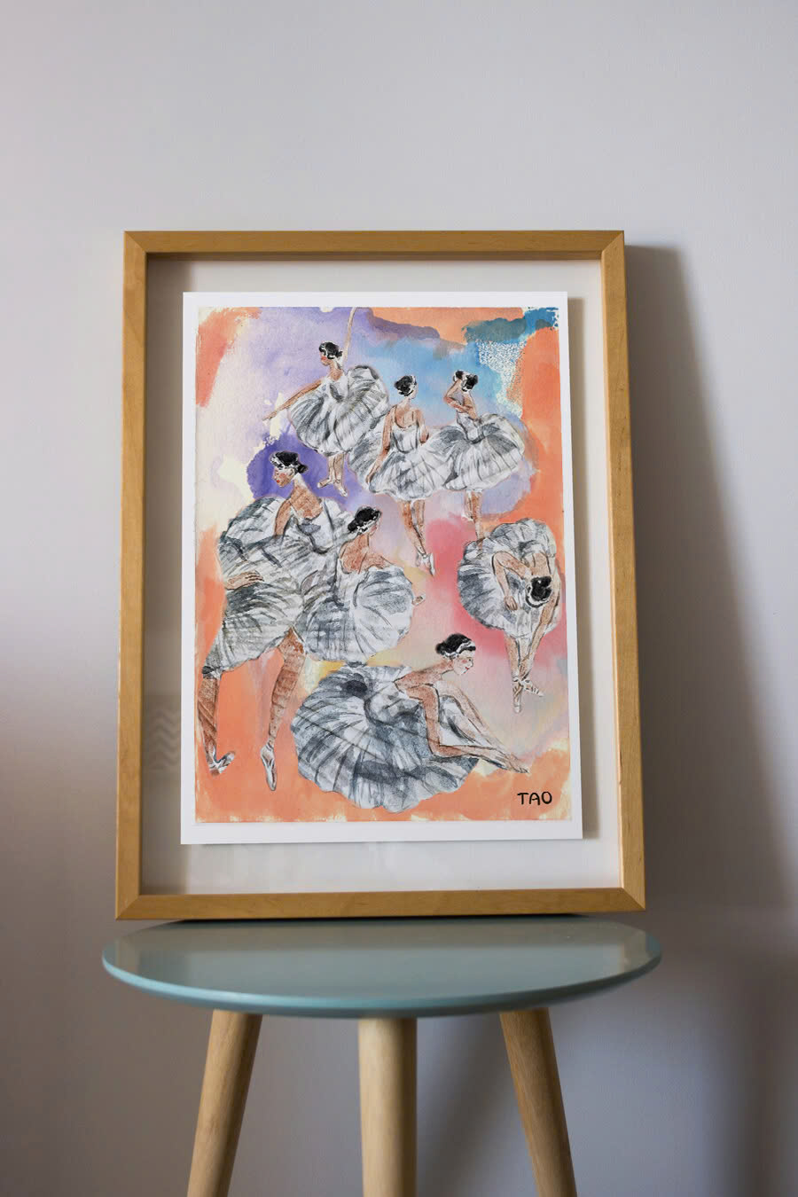 Tranh Tao A4 Ballerinas ( Orange Wall )