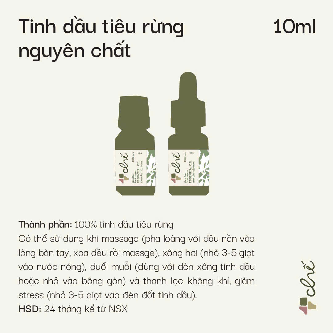 ( Dạng nhỏ giọt / bóp giọt ) Tinh dầu tiêu rừng Măng Đen forest pepper essential oil Chế