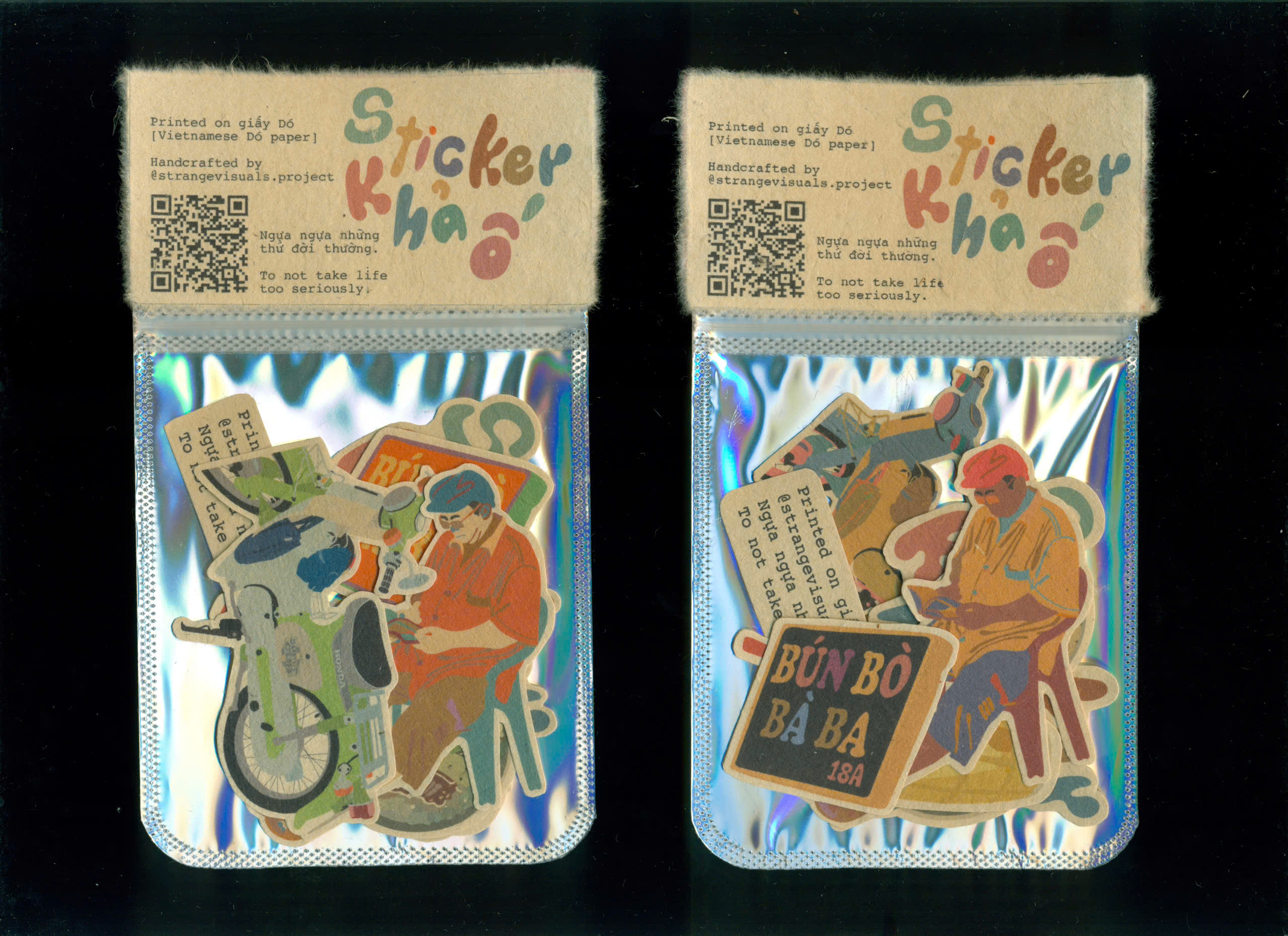 Sticker Khả Ố / Stickers in trên Giấy Dó Strange Visuals