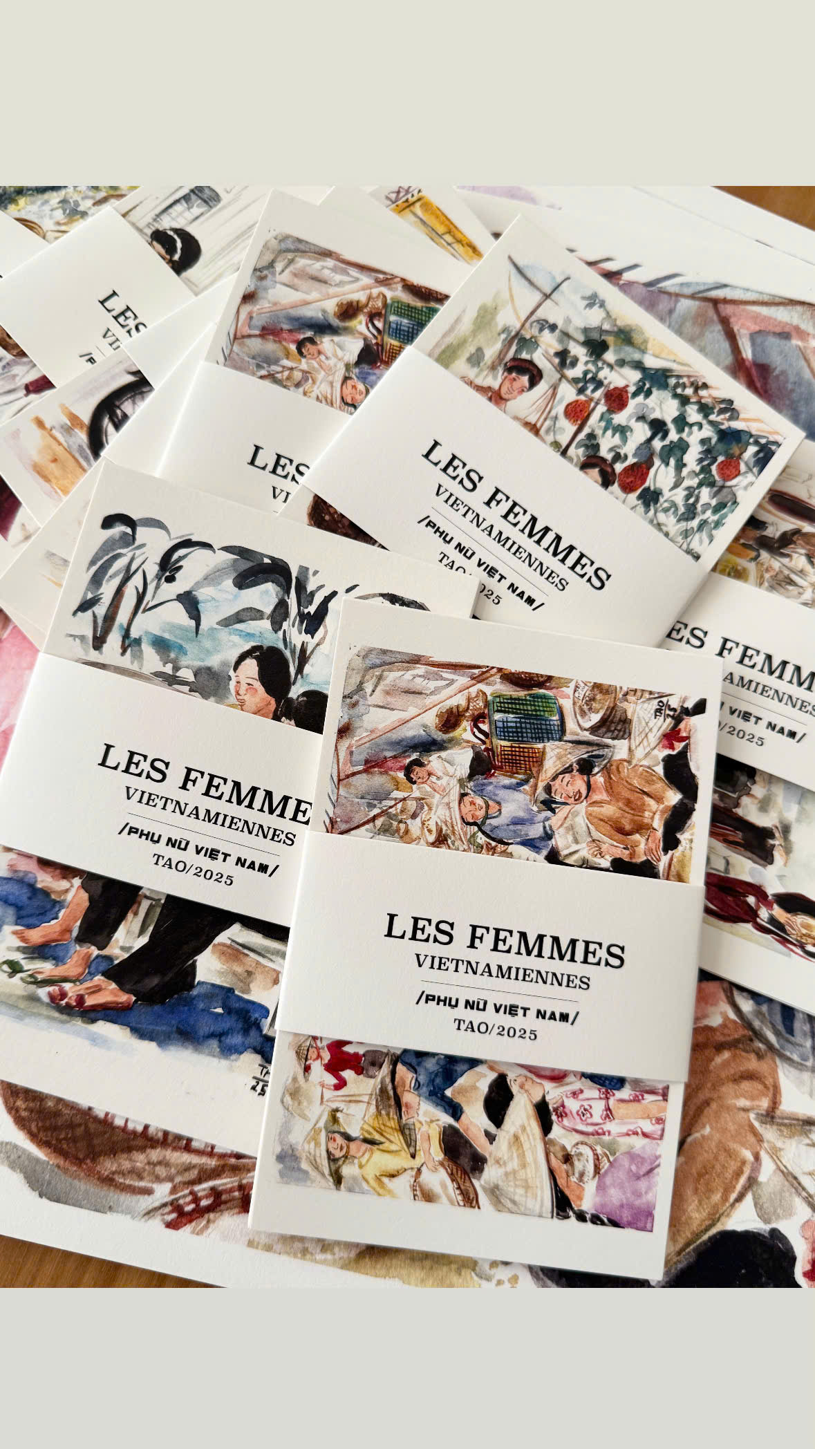 Set 8 Thiệp Tao Les Femmes Vietnamiennes Phụ Nữ Việt Nam