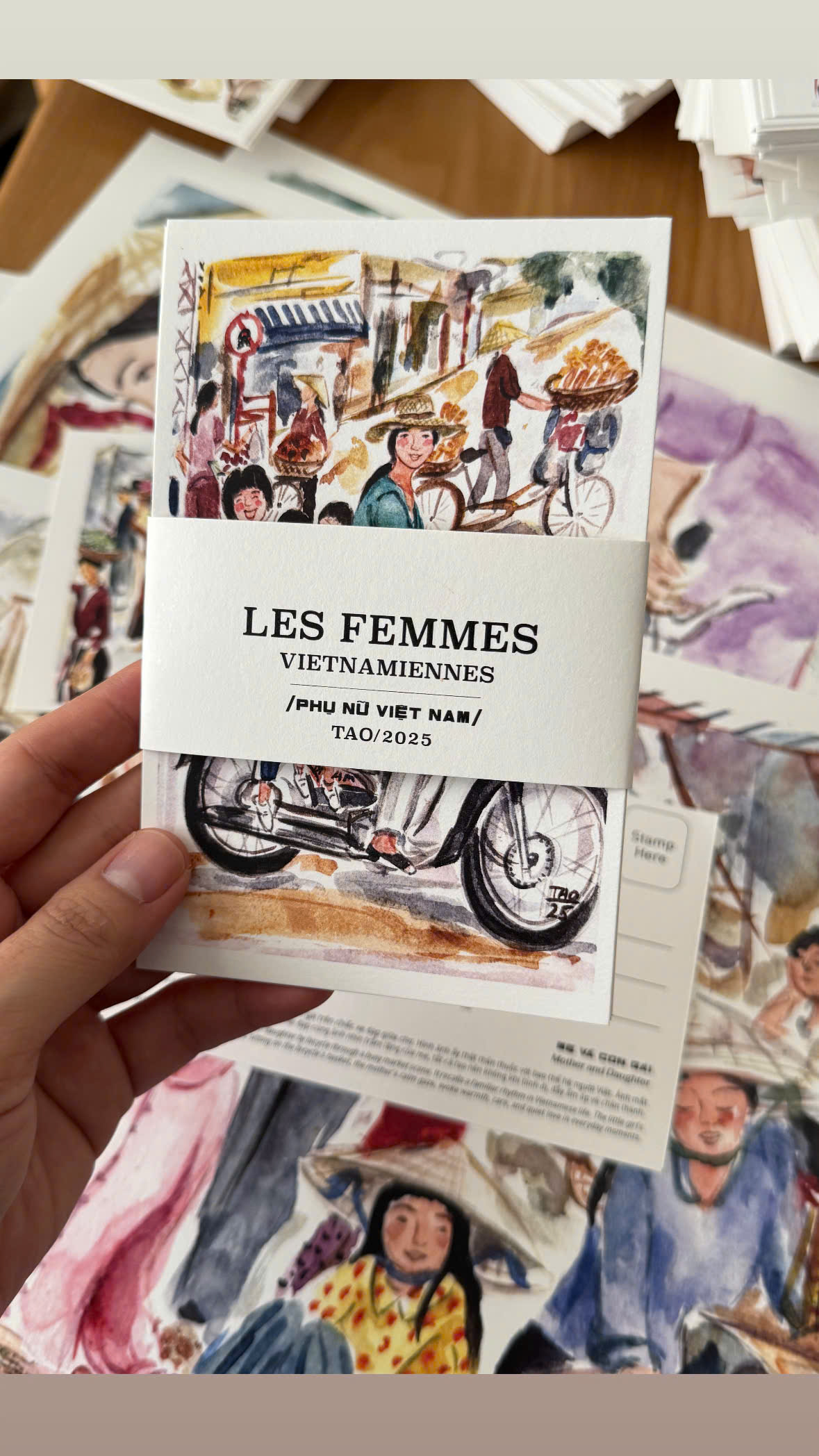 Set 8 Thiệp Tao Les Femmes Vietnamiennes Phụ Nữ Việt Nam
