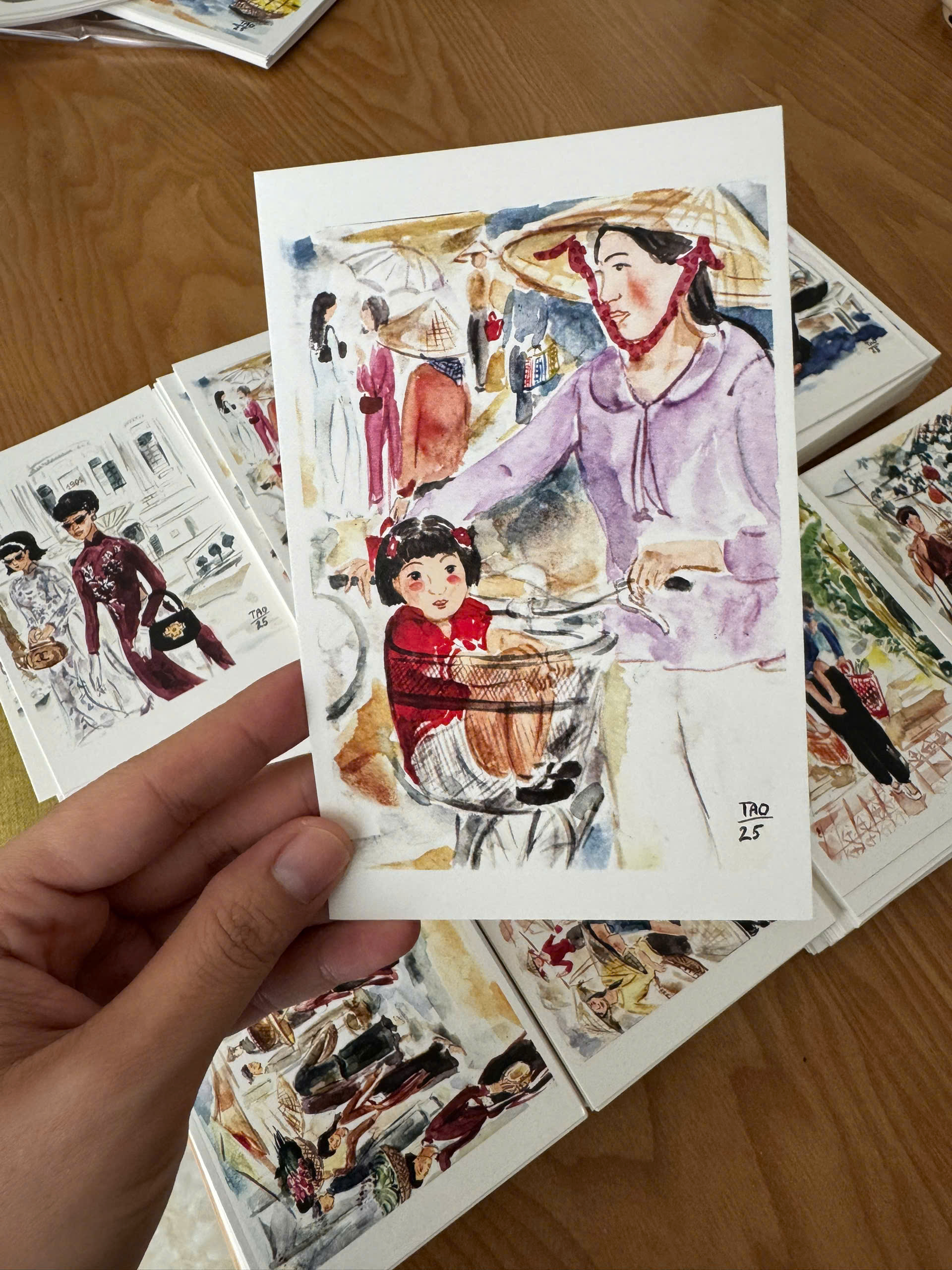 Set 8 Thiệp Tao Les Femmes Vietnamiennes Phụ Nữ Việt Nam