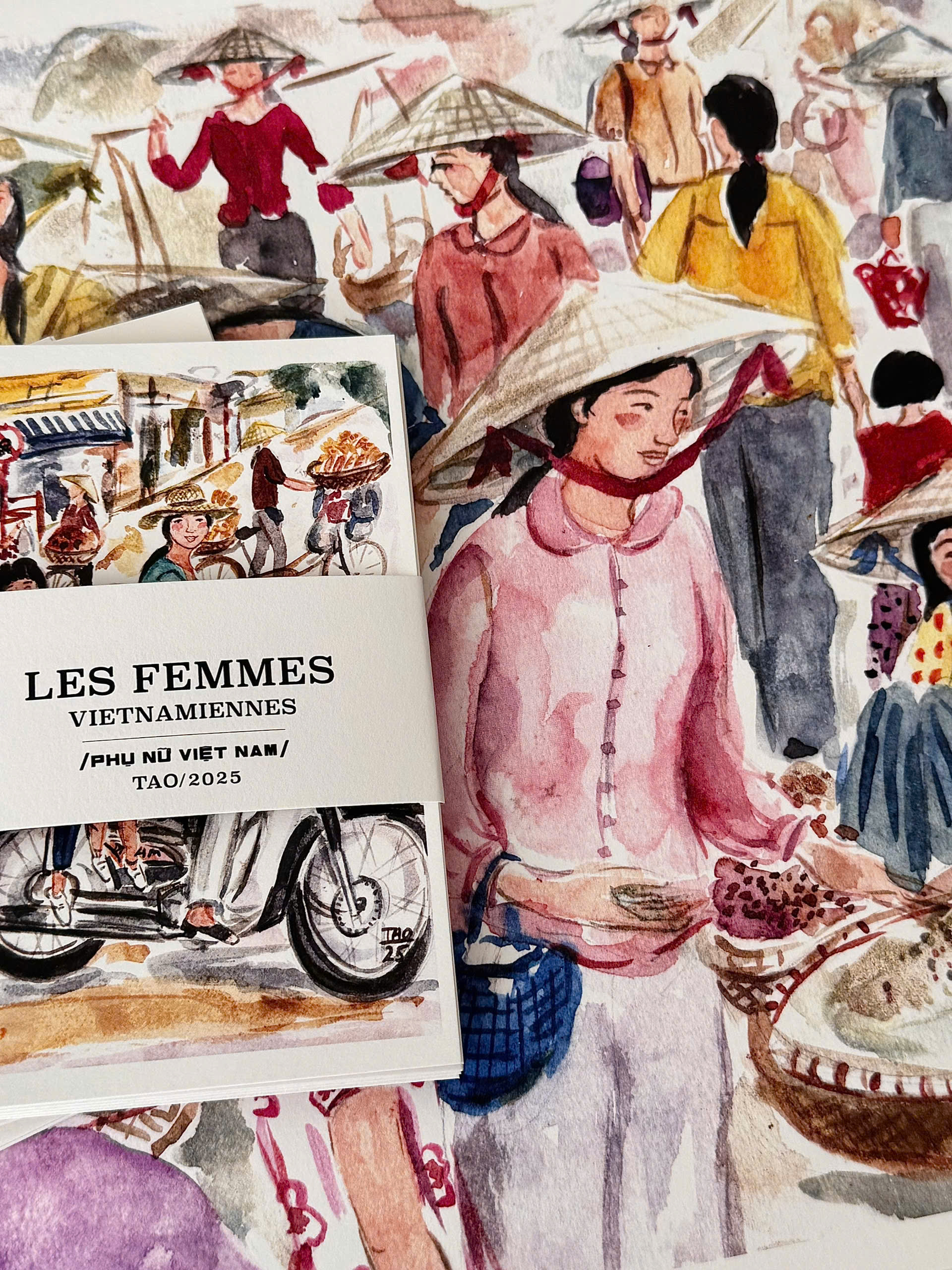 Set 8 Thiệp Tao Les Femmes Vietnamiennes Phụ Nữ Việt Nam