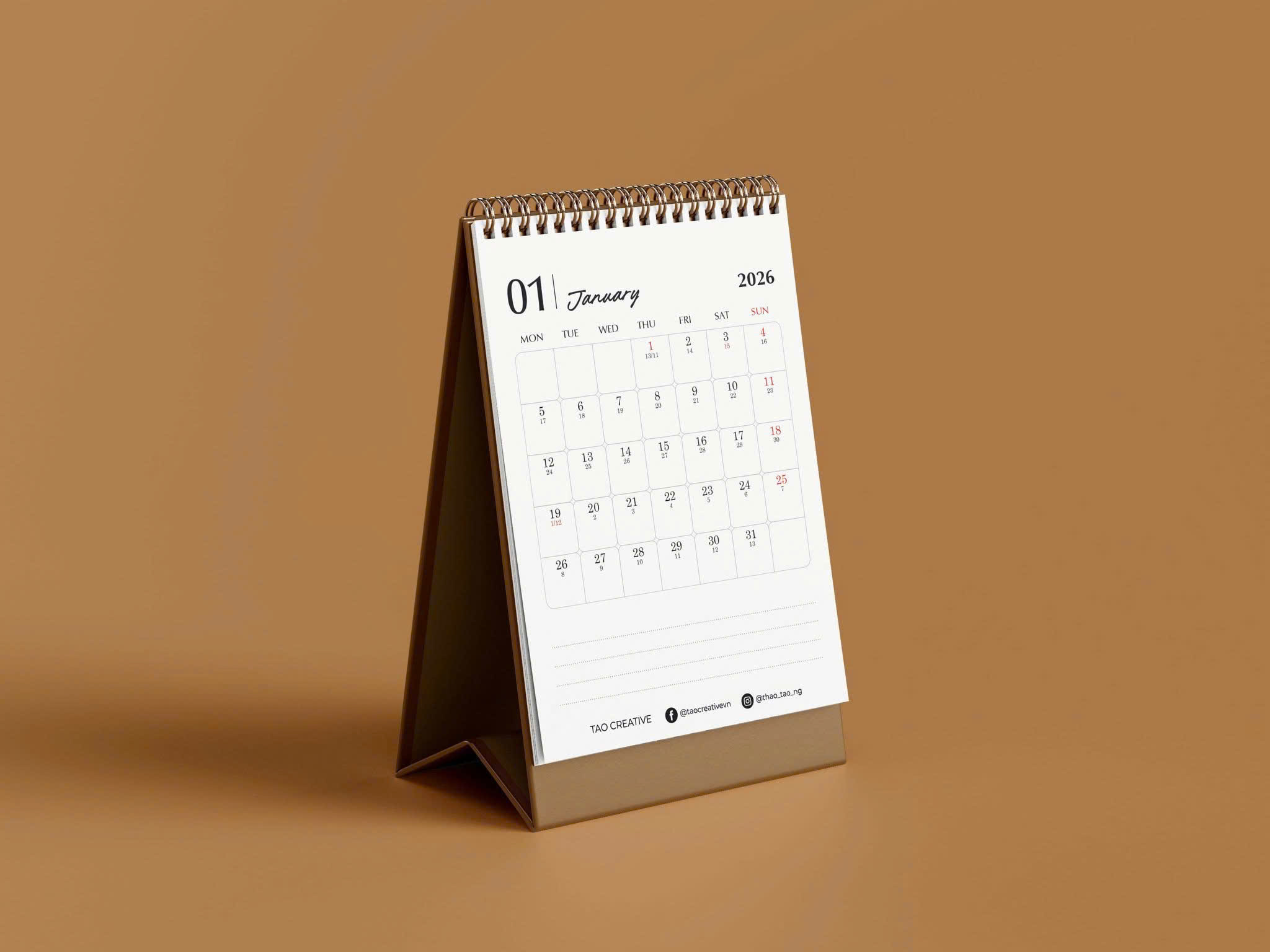 Lịch 2026 Tao Creative