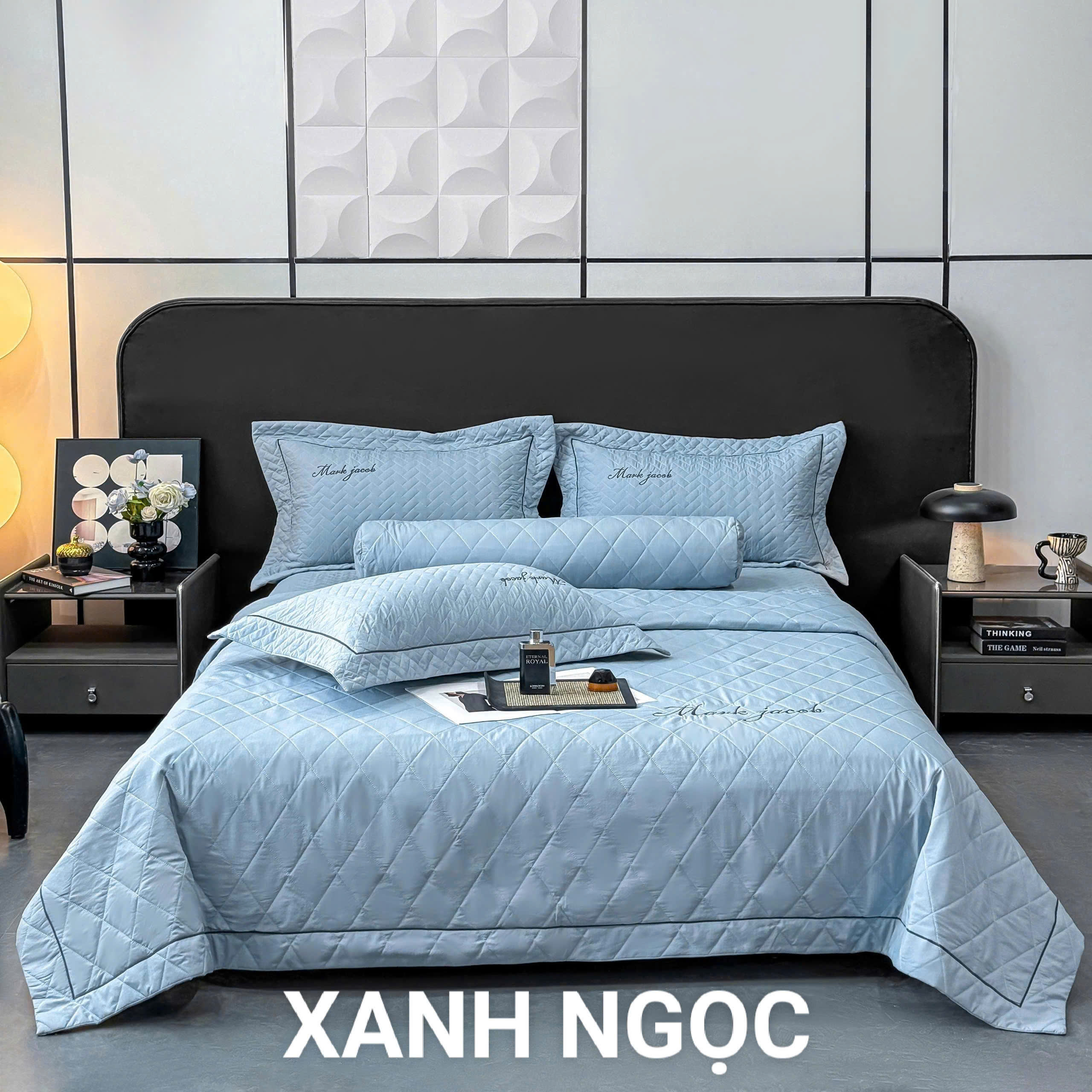 Ga gối cotton linen 5 món siêu mềm thoáng mát, vỏ chăn chần có thể lồng thêm được ruột