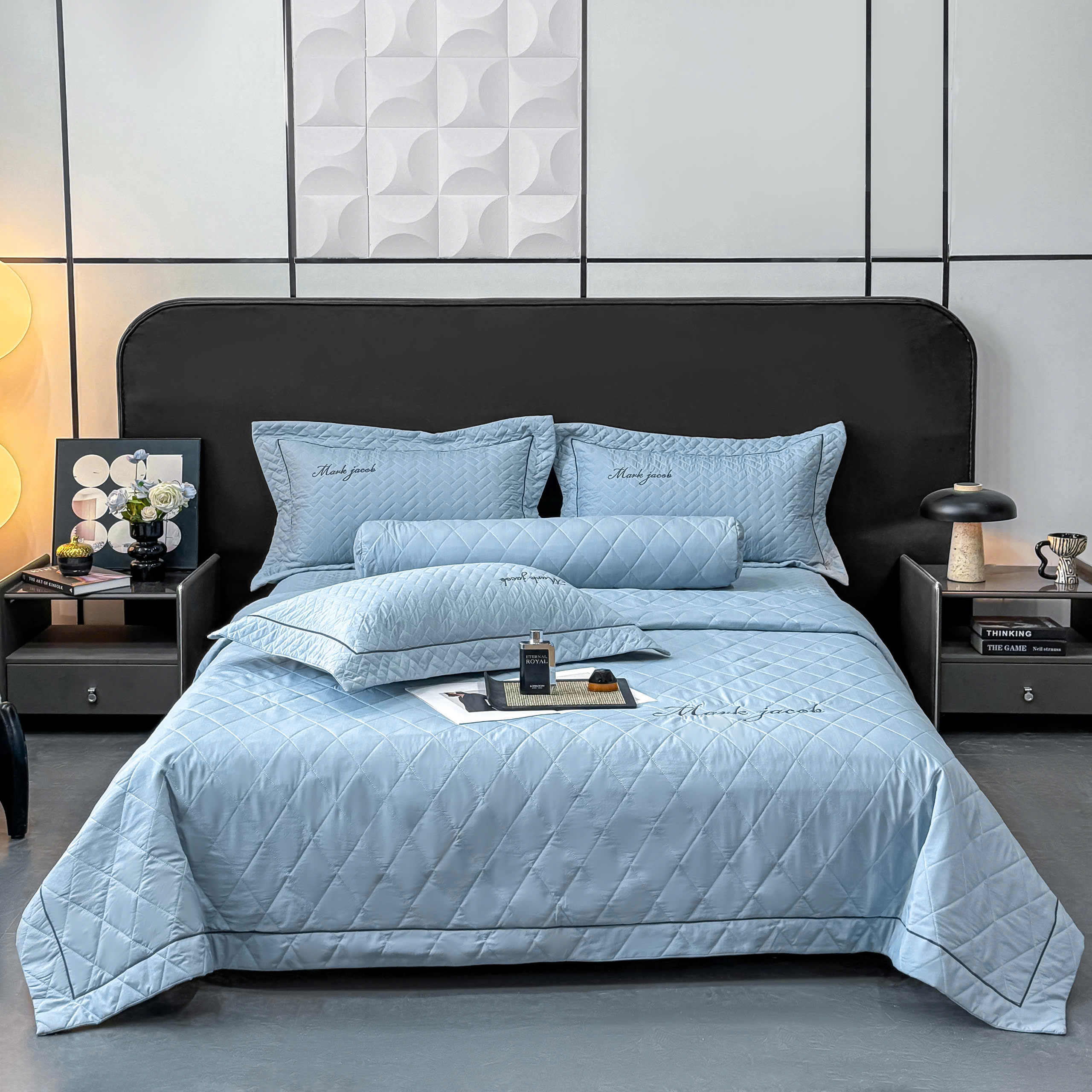 Bộ chăn ga gối Cotton linen 3 chiều Magnetic Mark Jacob trần bông cao cấp