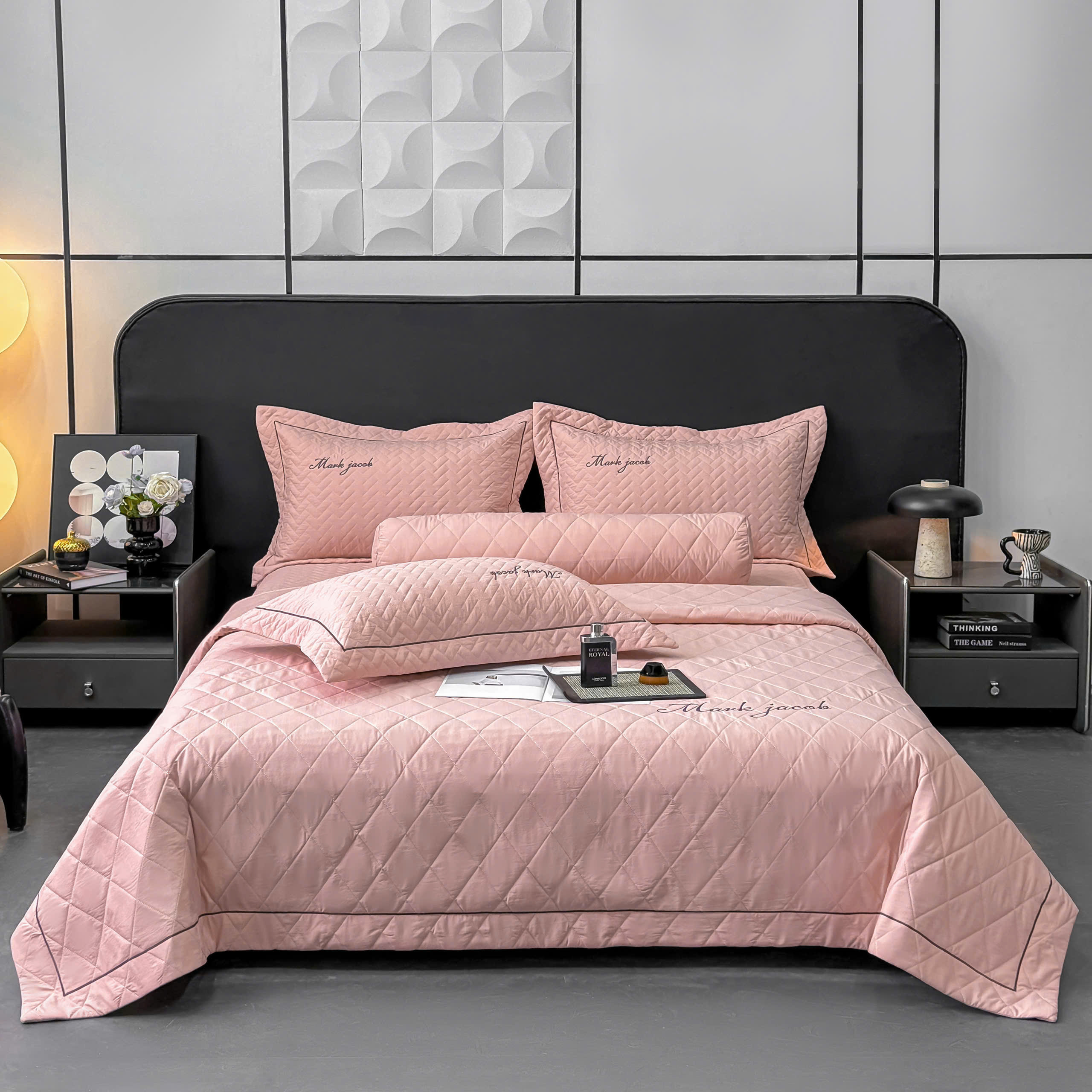 Bộ chăn ga gối Cotton linen 3 chiều Magnetic Mark Jacob trần bông cao cấp