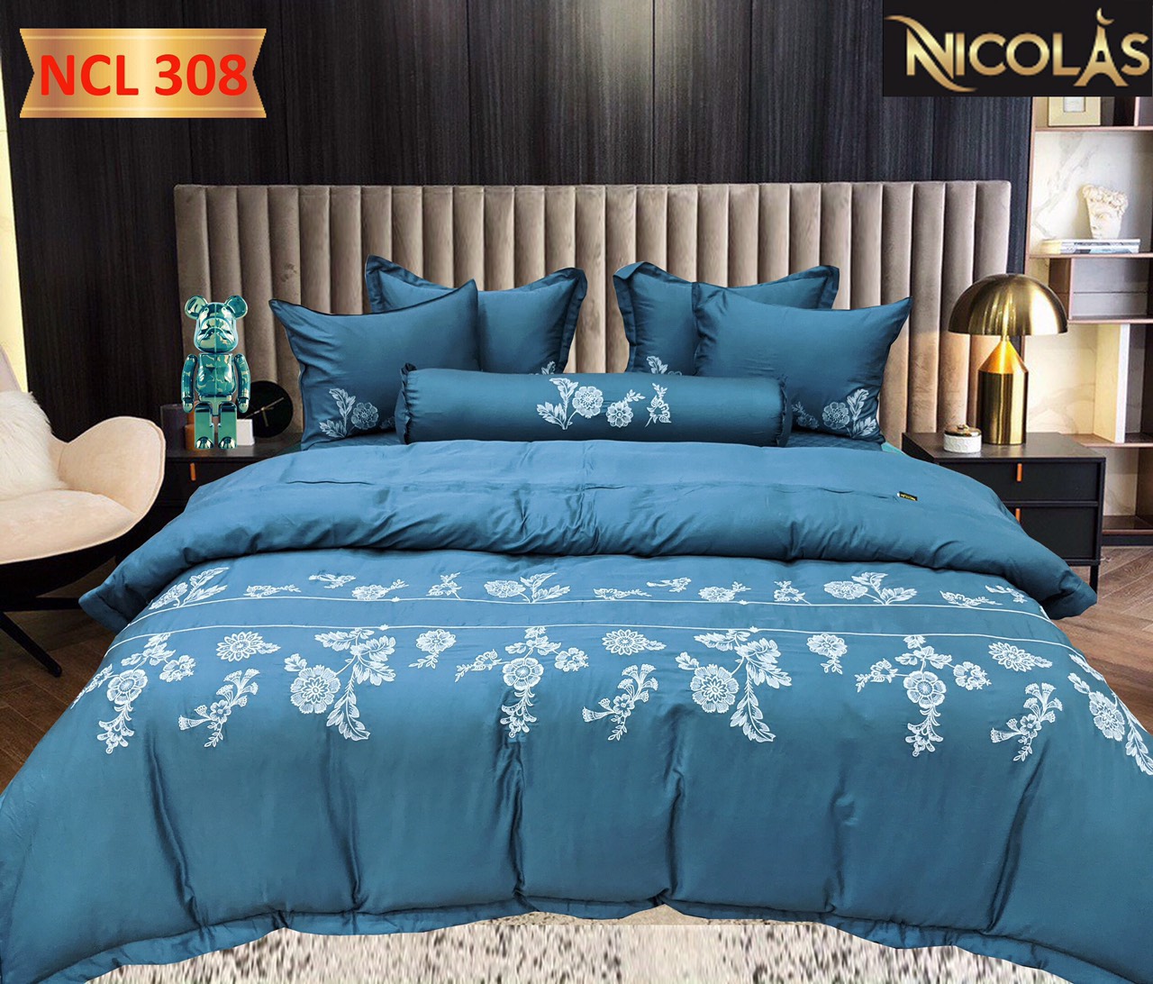 Lụa tơ tằm 7 món trần bông Nicolas pháp