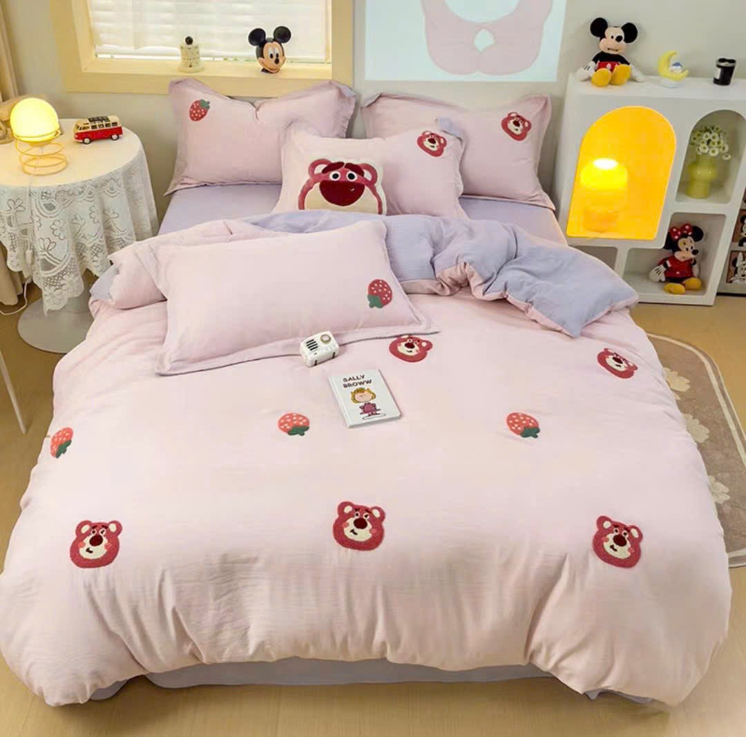 Bộ Chăn Ga Gối Đũi Dệt Disney