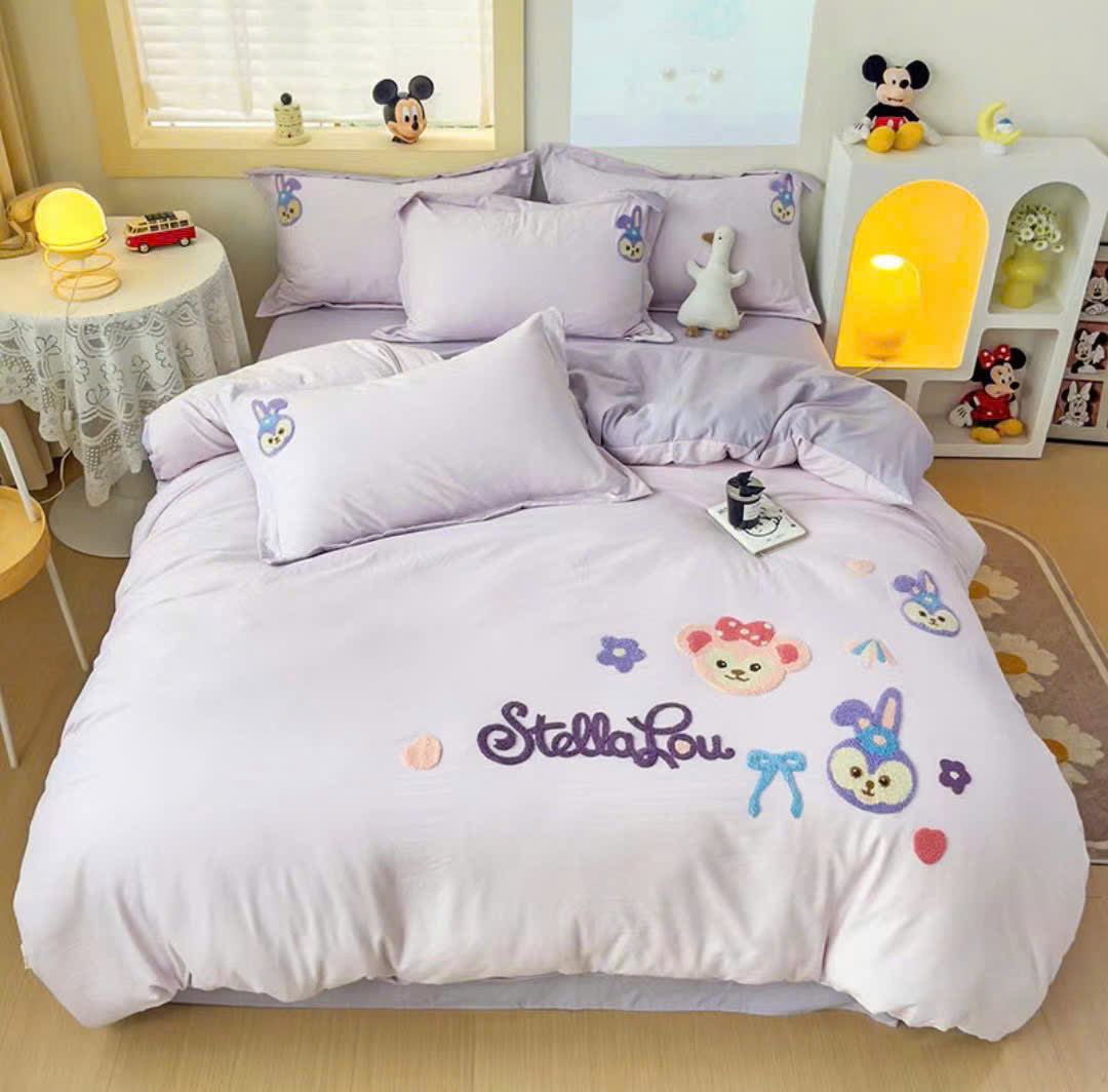 Bộ Chăn Ga Gối Đũi Dệt Disney