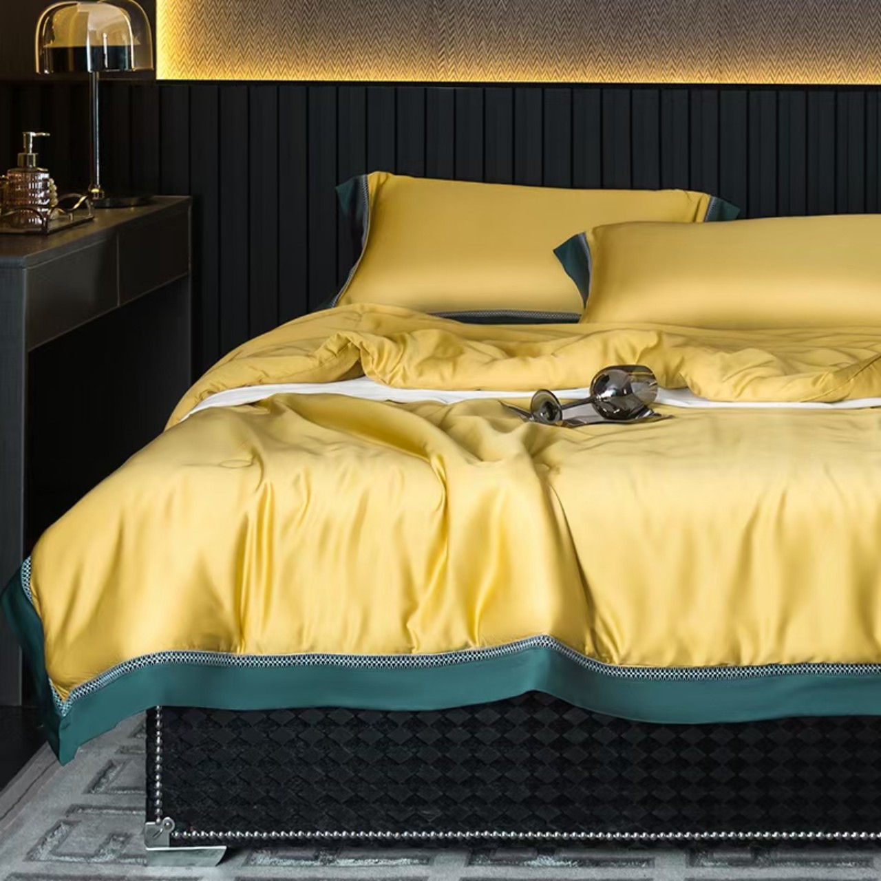 Chăn lụa tencel 120s nishikawa cao cấp vàng Ánh Kim