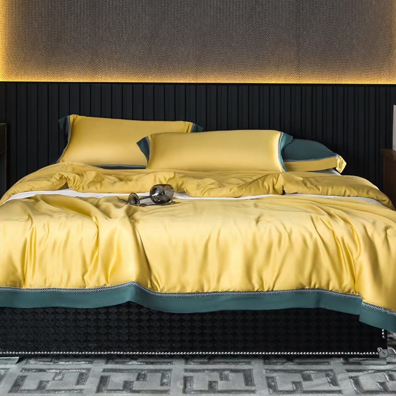 Chăn lụa tencel 120s nishikawa cao cấp vàng Ánh Kim