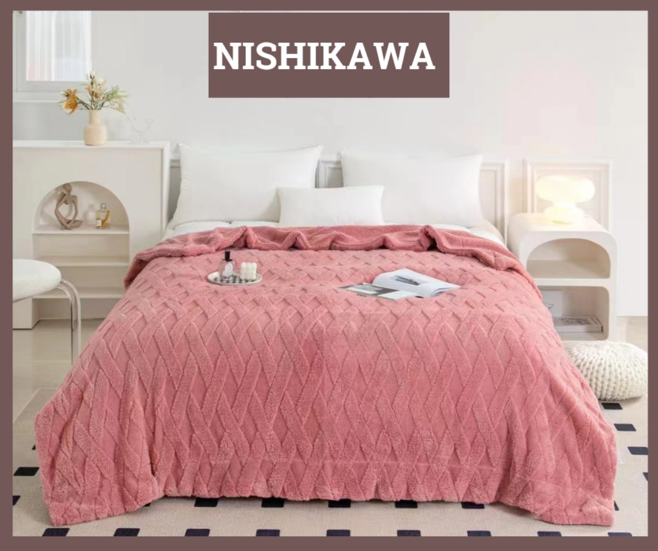 Chăn Len Lông Cừu Nhật Bản Nishikawa Cao Cấp Chính Hãng Trọng Lượng 2,4kg 2m x 2m3 VuaChanGa