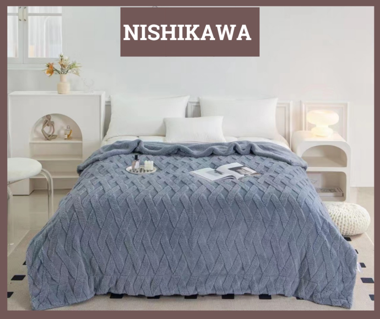 Chăn Len Lông Cừu Nhật Bản Nishikawa Cao Cấp Chính Hãng Trọng Lượng 2,4kg 2m x 2m3 VuaChanGa