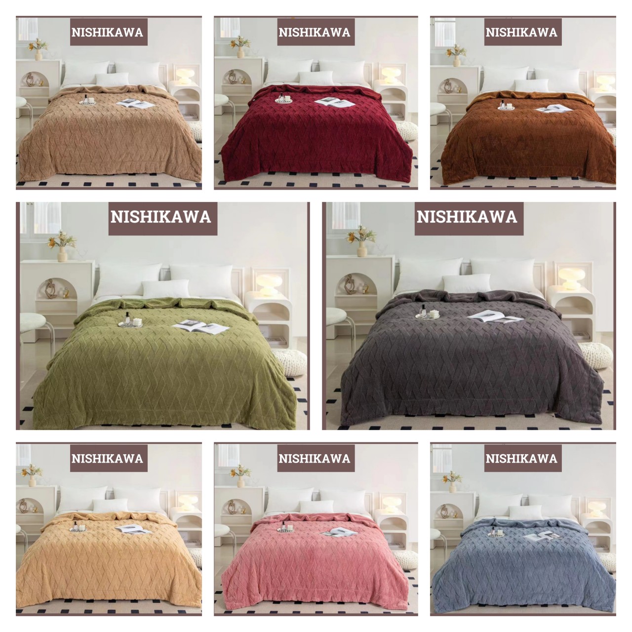 Chăn Len Lông Cừu Nhật Bản Nishikawa Cao Cấp Chính Hãng Trọng Lượng 2,4kg 2m x 2m3 VuaChanGa