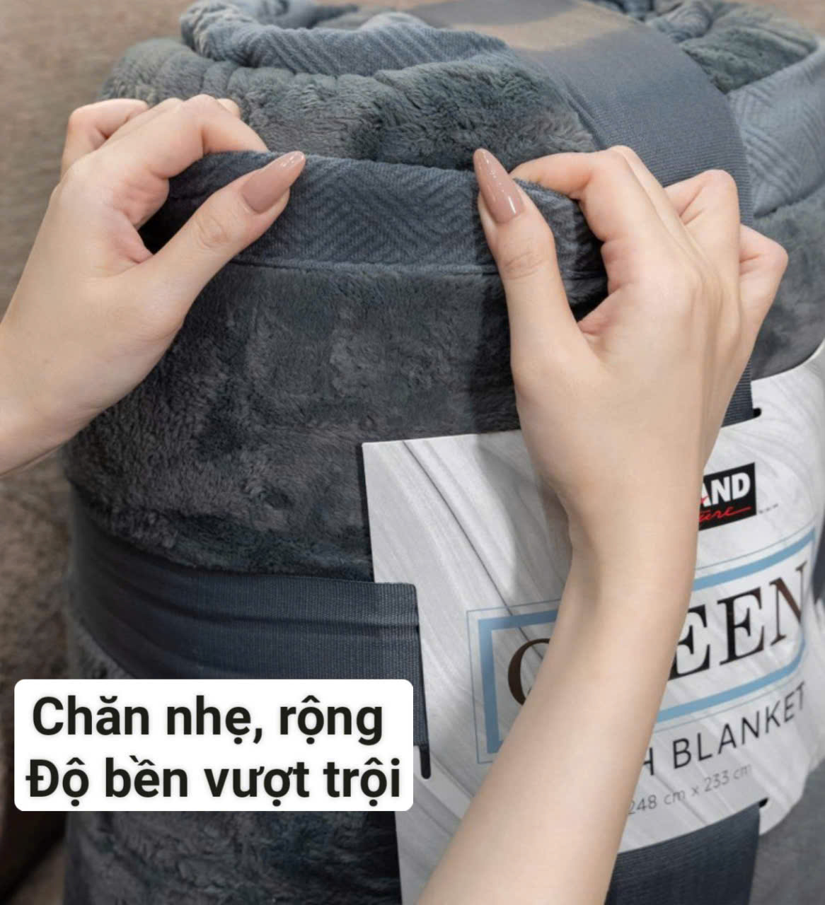 [Chăn Mỹ] Chăn Lông Cừu Kirkland Queen cao cấp khổ rộng Châu Âu 234 x 248cm