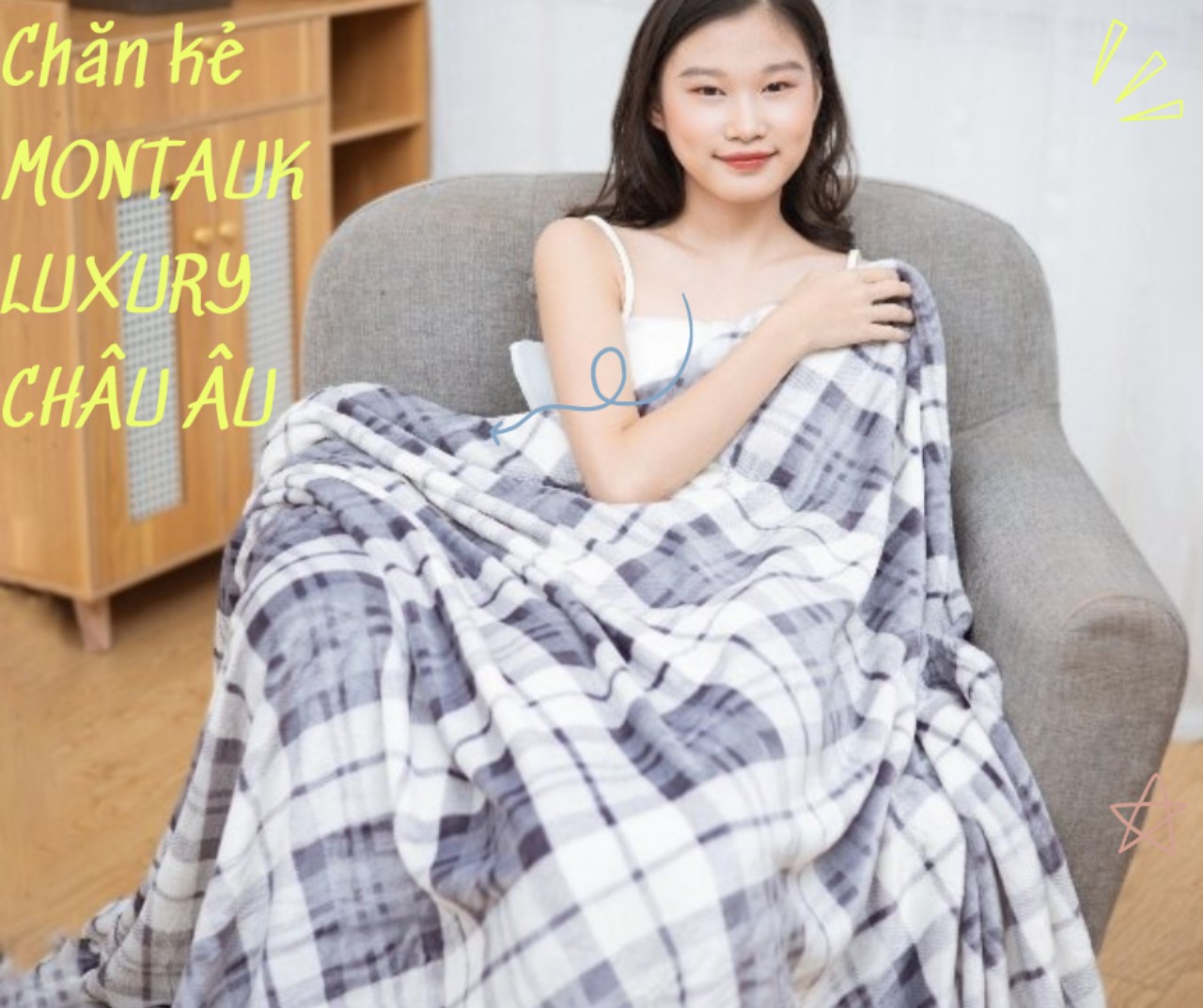 [Chăn Mỹ] Chăn lông thỏ Blanket Montauk Luxury Siêu Mềm, Không Rụng Lông, Khổ Rộng Châu Âu 228x228cm