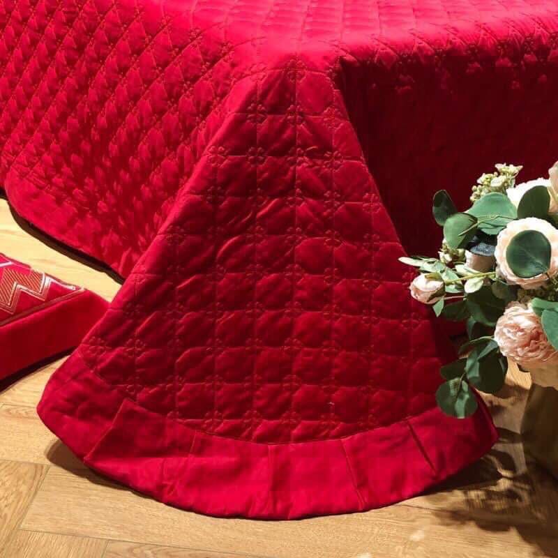 bộ chăn ga gối cotton lụa cưới cao cấp