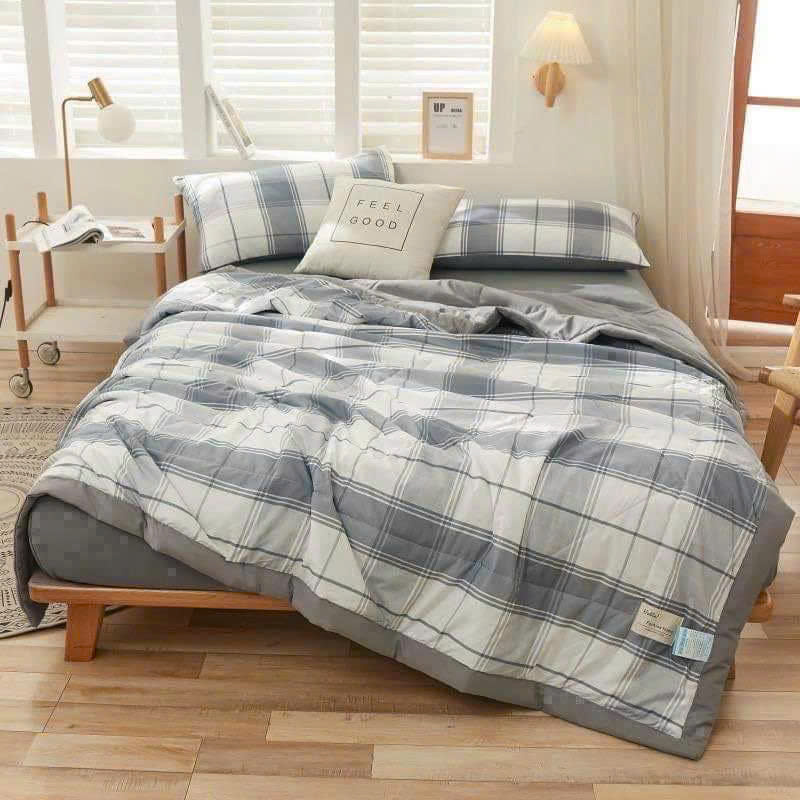 Bộ cotton đũi kẻ 4 món