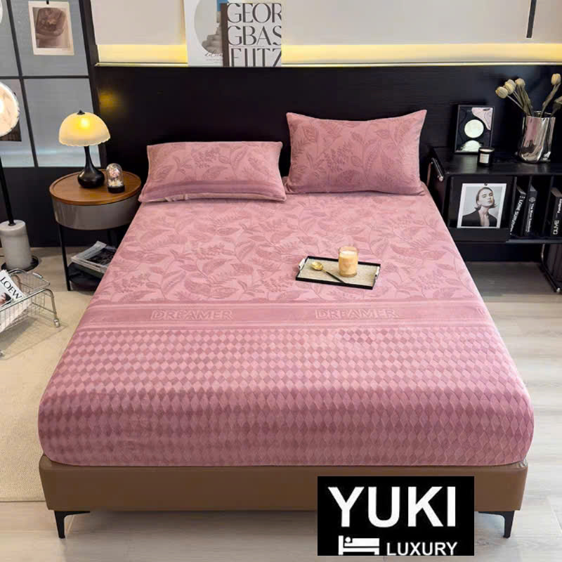 Ga gối nỉ nhung sữa YUKI Siêu dày mềm mại ấm áp