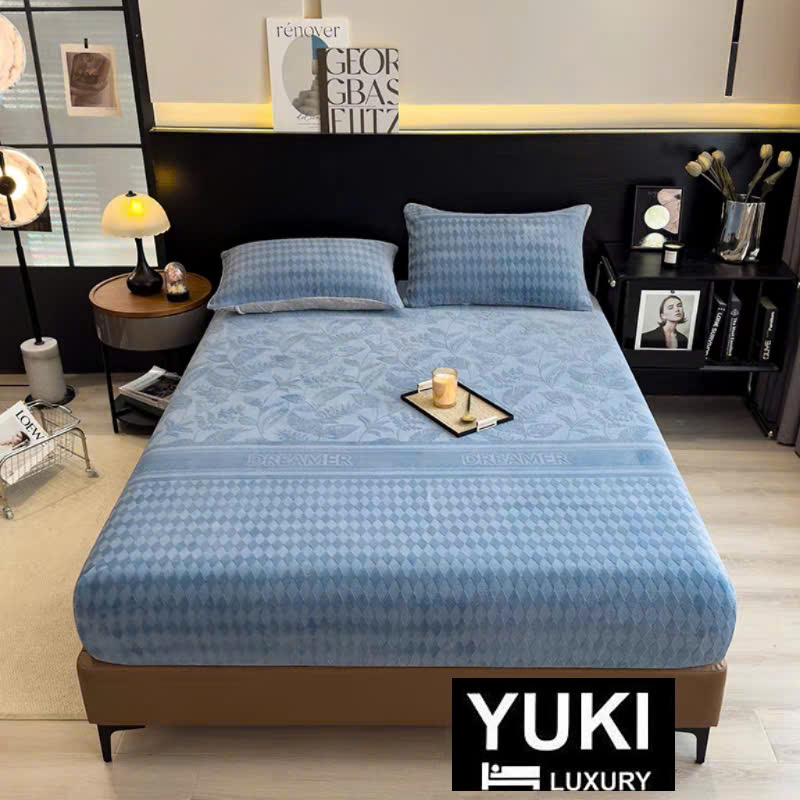 Ga gối nỉ nhung sữa YUKI Siêu dày mềm mại ấm áp