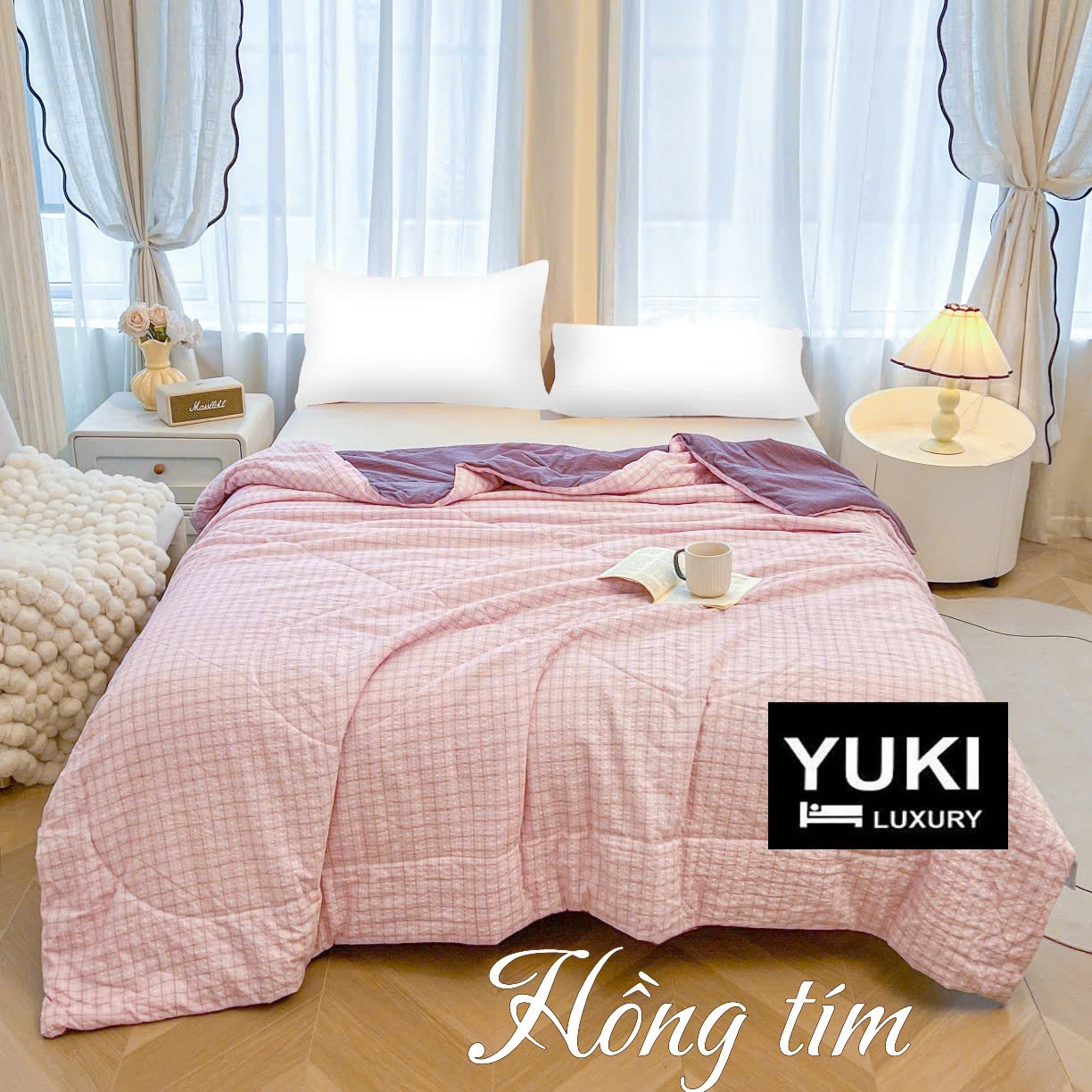 Chăn hè Cotton Seersucker Caro Siêu thoáng Mềm Nhẹ