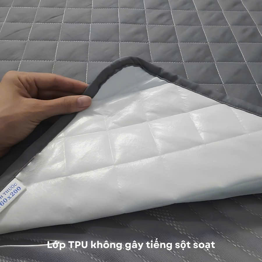 Tấm Lót Bảo Vệ Đệm Chống Thấm Nước, Không Sột Soạt, Không Nóng Bí, Chun Cài 4 Góc Tiện Lợi