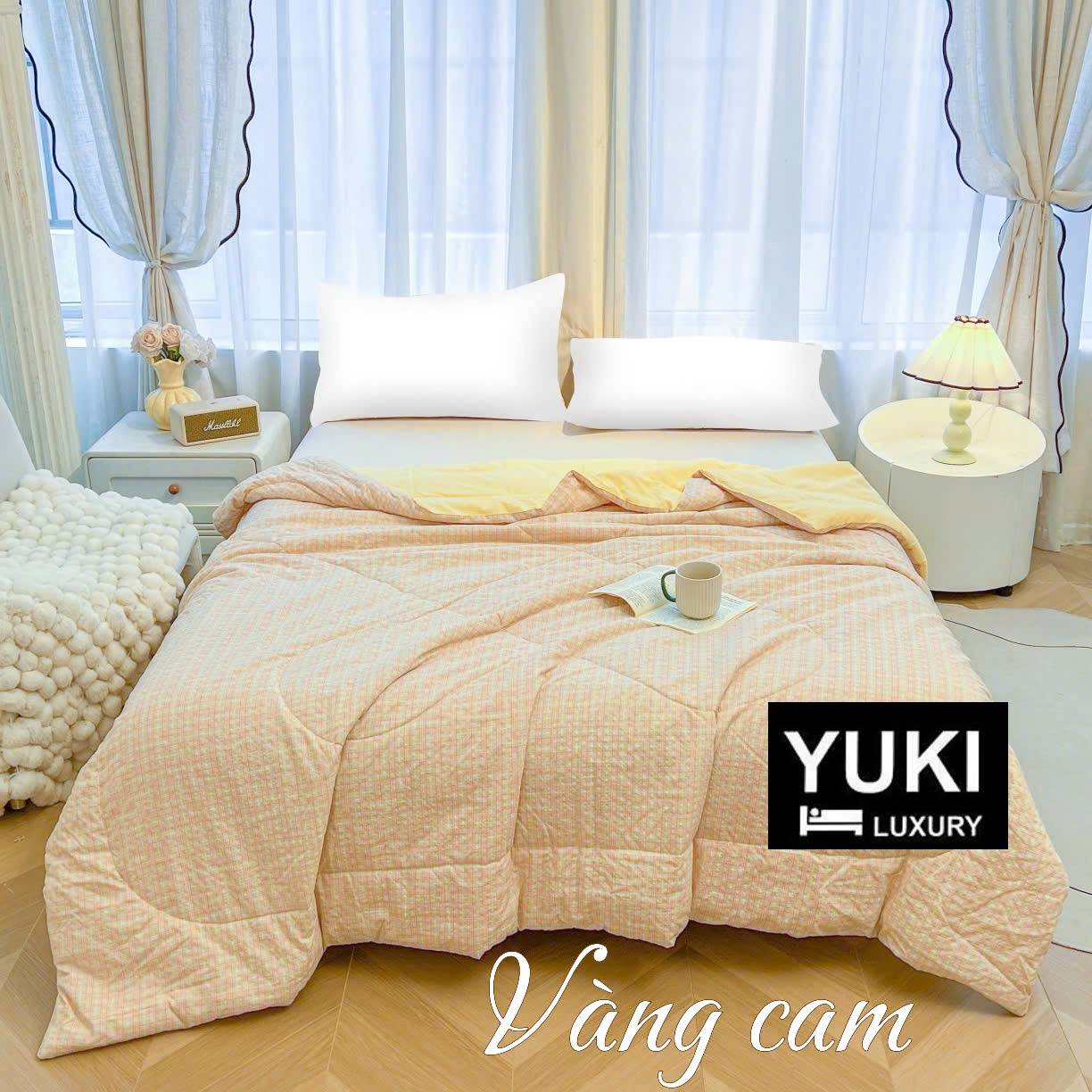 Chăn hè Cotton Seersucker Caro Siêu thoáng Mềm Nhẹ