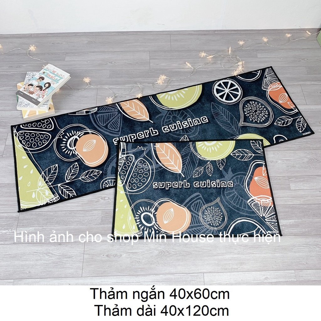 Thảm chùi chân nhà bếp bali cao cấp gồm 2 tấm (40x60 và 40x120cm)