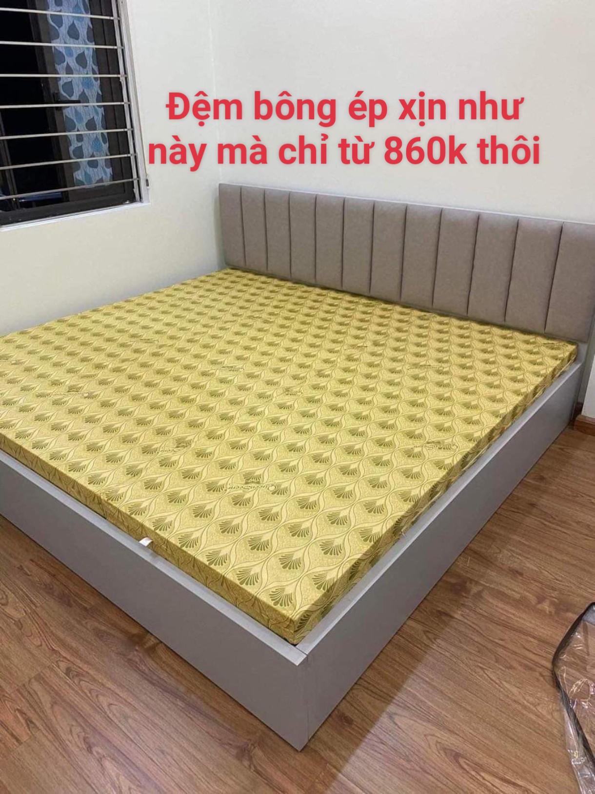 Đệm bông ép gấm vàng giá cực kỳ ưu đãi