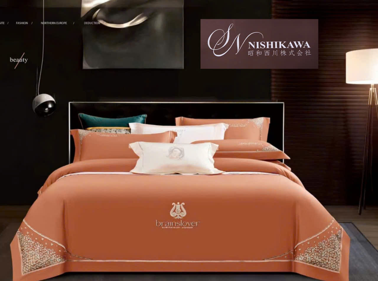 [Tencel Nishikawa] Bộ Chăn Ga Gối Lụa Tencel 120s  Nhật Bản 7 món Siêu Cấp Thêu Vi Tính
