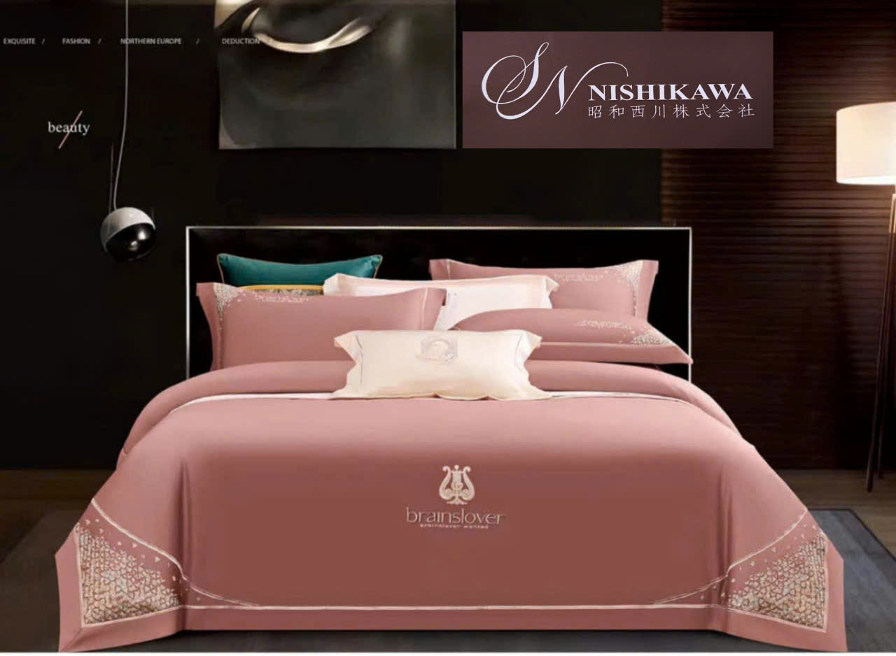 [Tencel Nishikawa] Bộ Chăn Ga Gối Lụa Tencel 120s  Nhật Bản 7 món Siêu Cấp Thêu Vi Tính