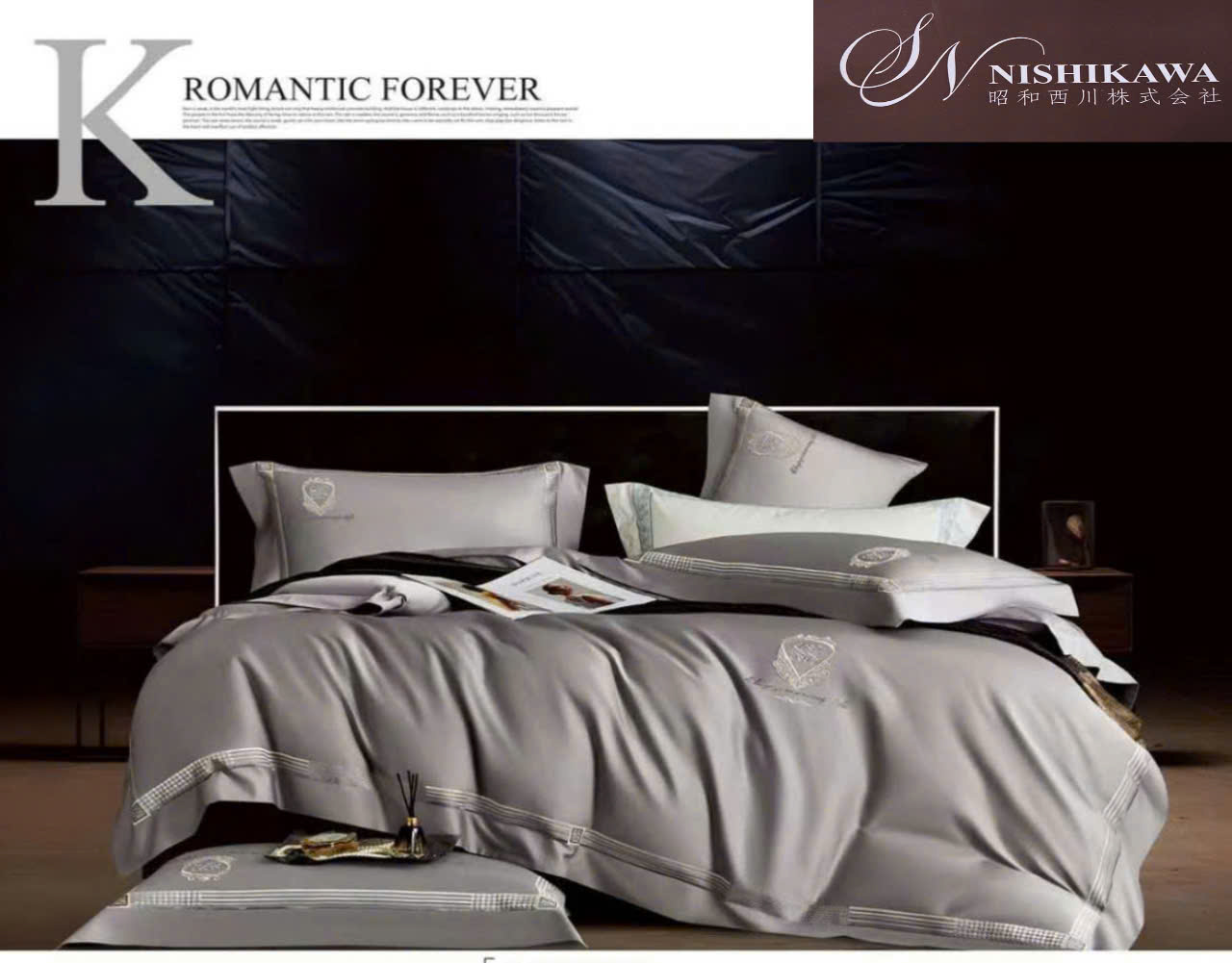 [Tencel Nishikawa] Bộ Chăn Ga Gối Lụa Tencel 120s  Nhật Bản 7 món Siêu Cấp Thêu Vi Tính