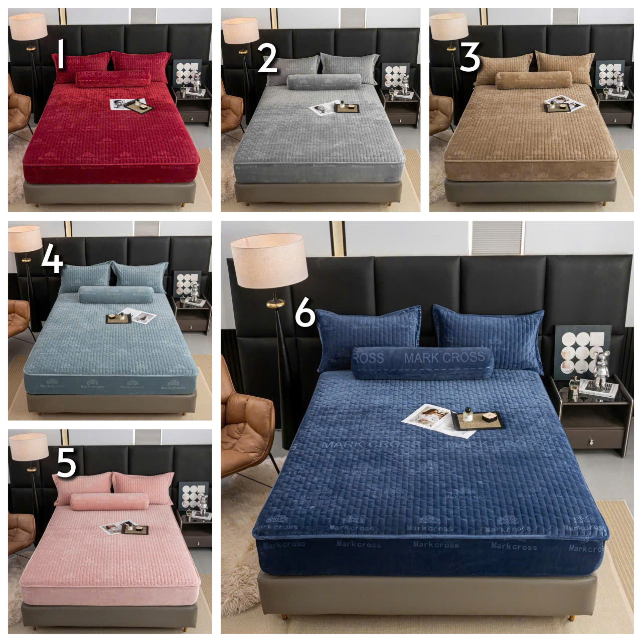 Ga gối + vỏ gối ôm nỉ nhung Mark cross