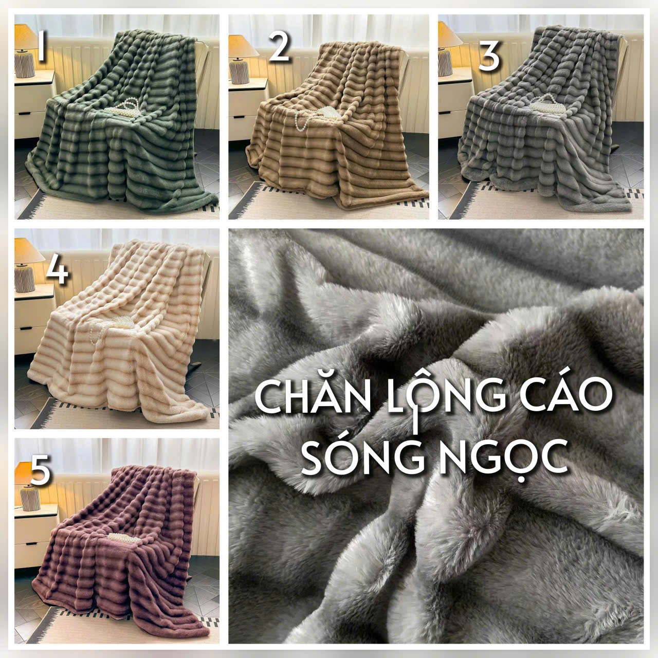 Chăn lông cáo Sóng Ngọc Siêu sang