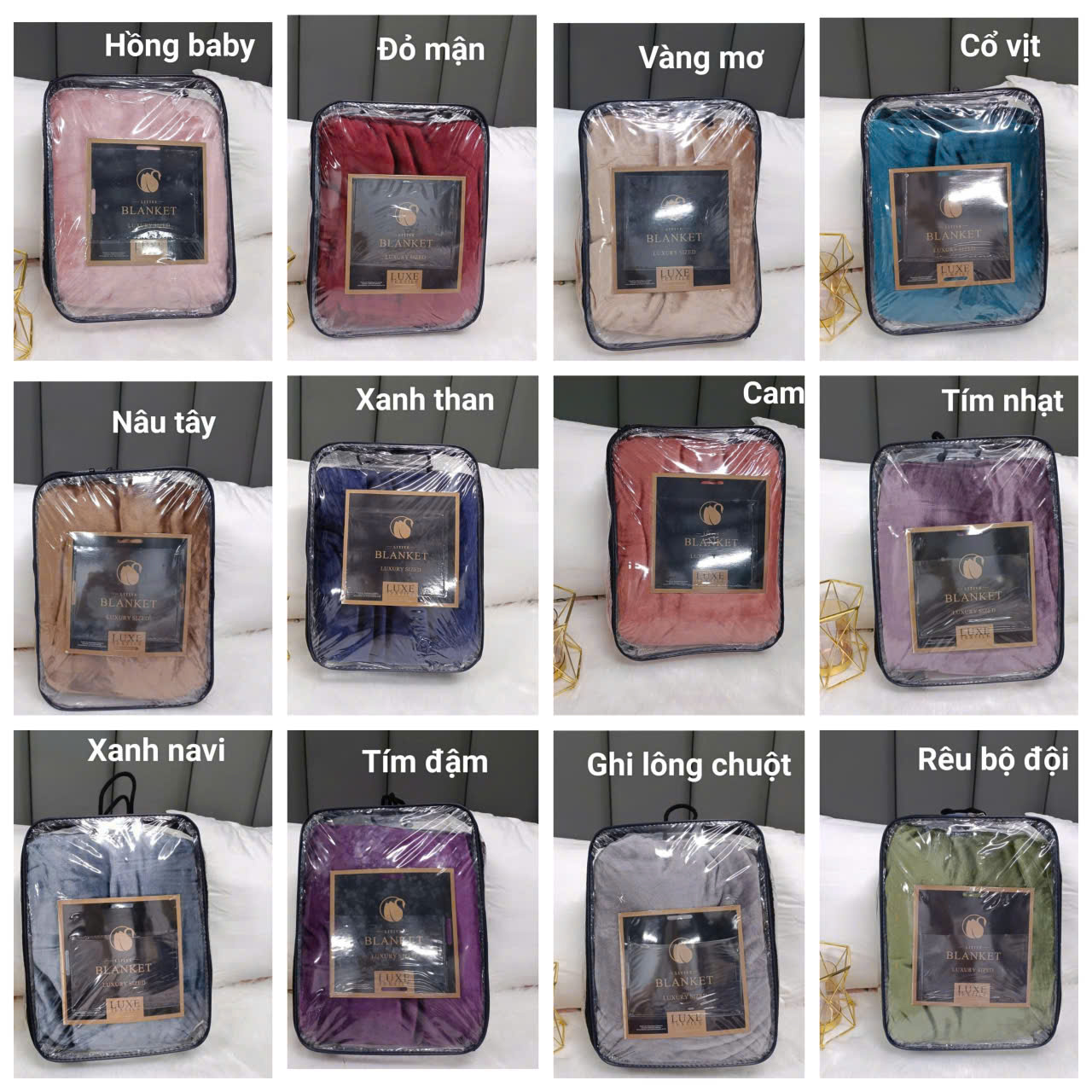 [Sale sâu] Chăn lông tuyết blanket siêu ấm không rụng lông VuaChanGa