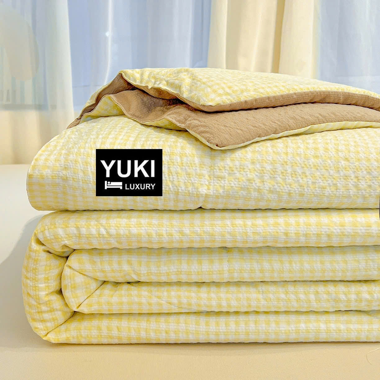 Chăn hè Cotton Seersucker Caro Siêu thoáng Mềm Nhẹ