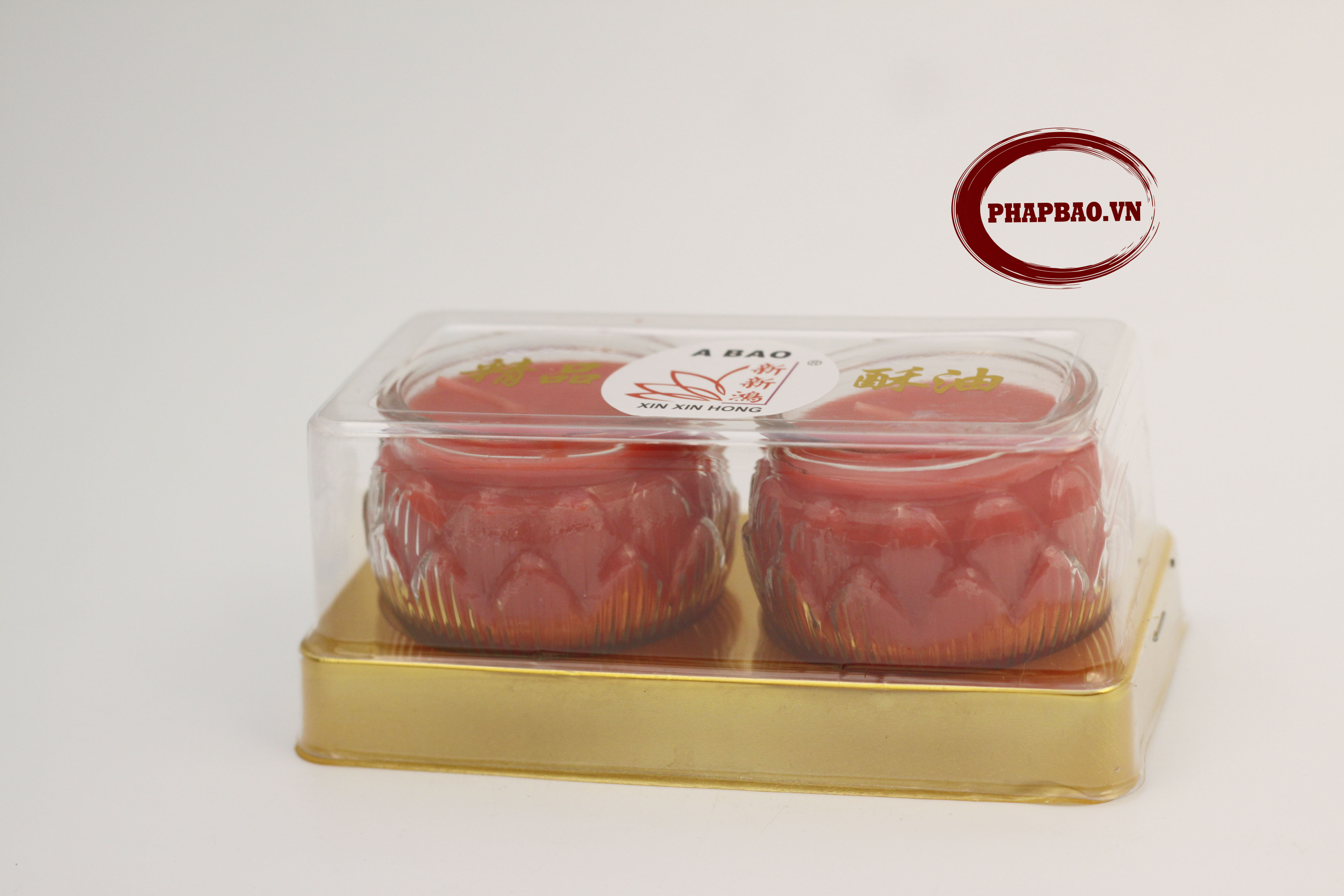 1 Đôi nến bơ thực vật cốc thuỷ tinh  xinxinhong