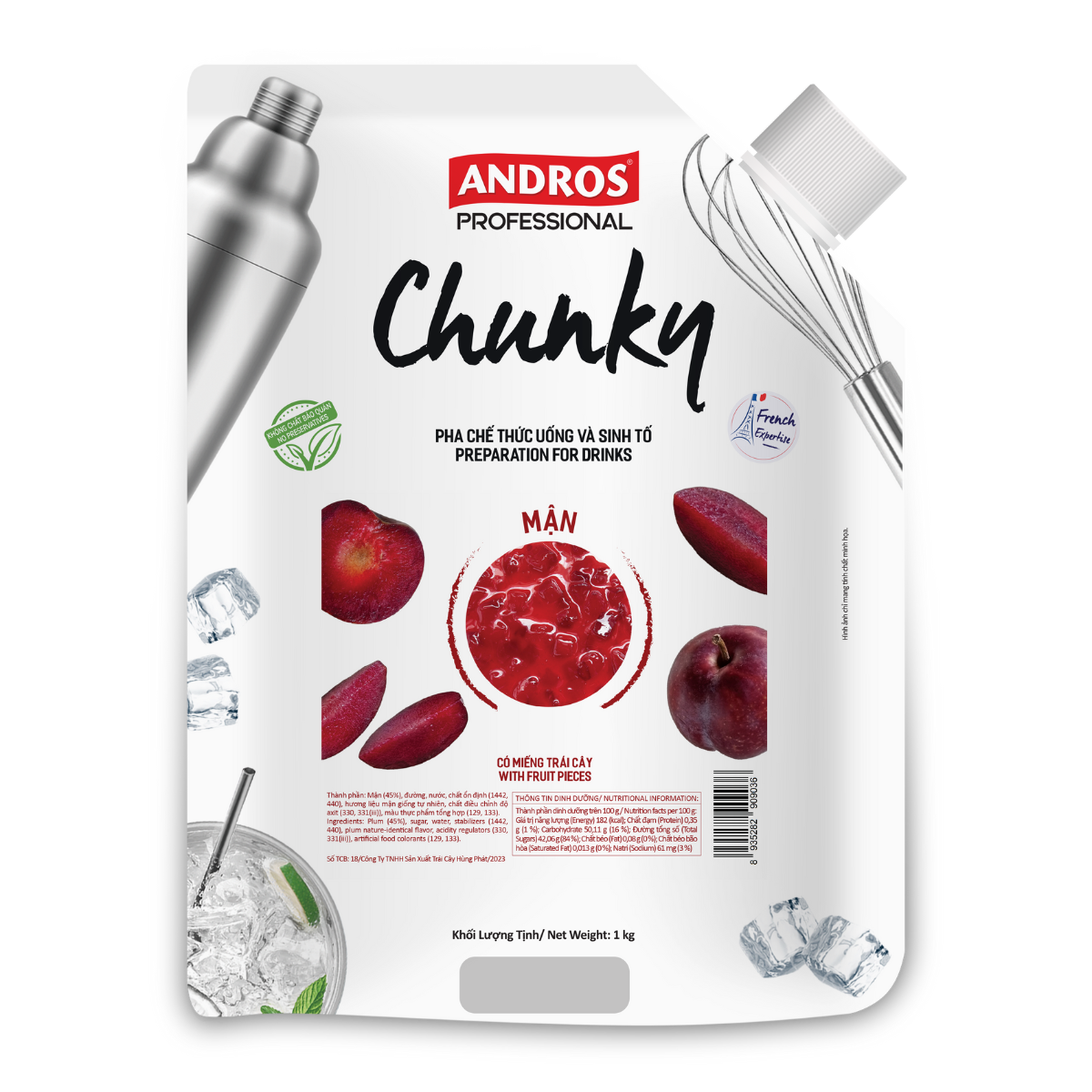 Mứt Chunky Mận túi 1kg - Thùng 8 túi