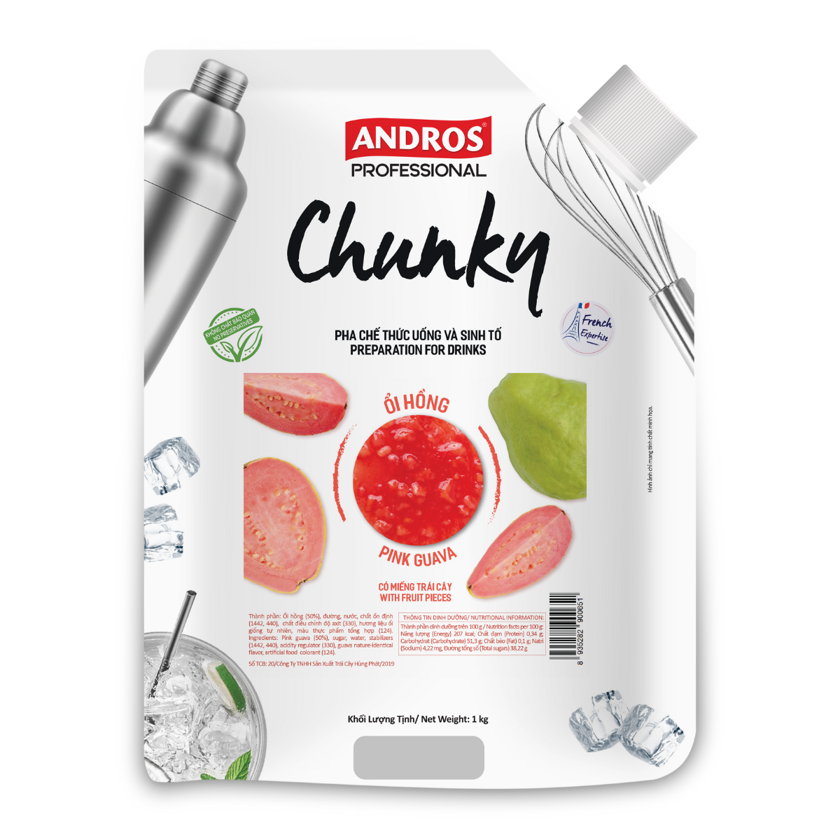 Mứt Chunky Ổi Hồng 1kg - Thùng 8 túi