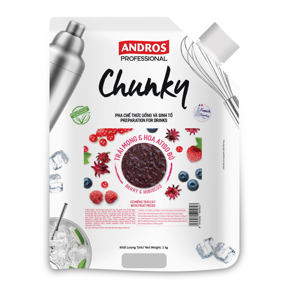 Mứt Chunky Trái Mọng & Atiso 1kg - Thùng 8 túi