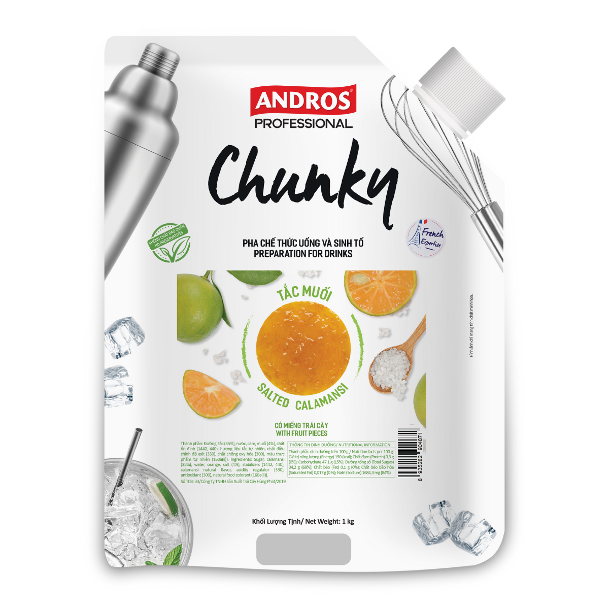 Mứt Chunky Tắc Muối 1kg - Thùng 8 túi